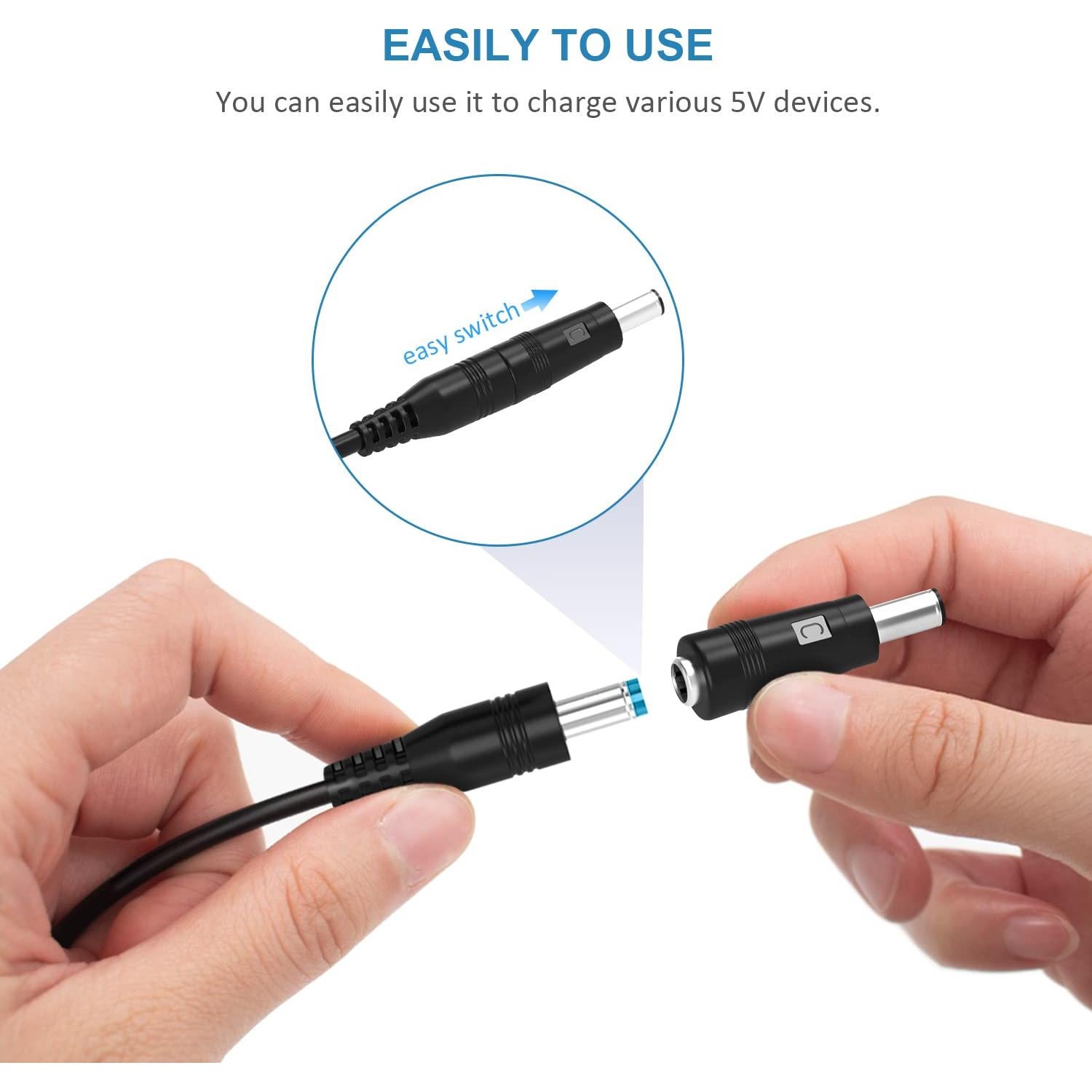 Cable de Alimentación DC 5V Universal Powseed con 13 Adaptadores