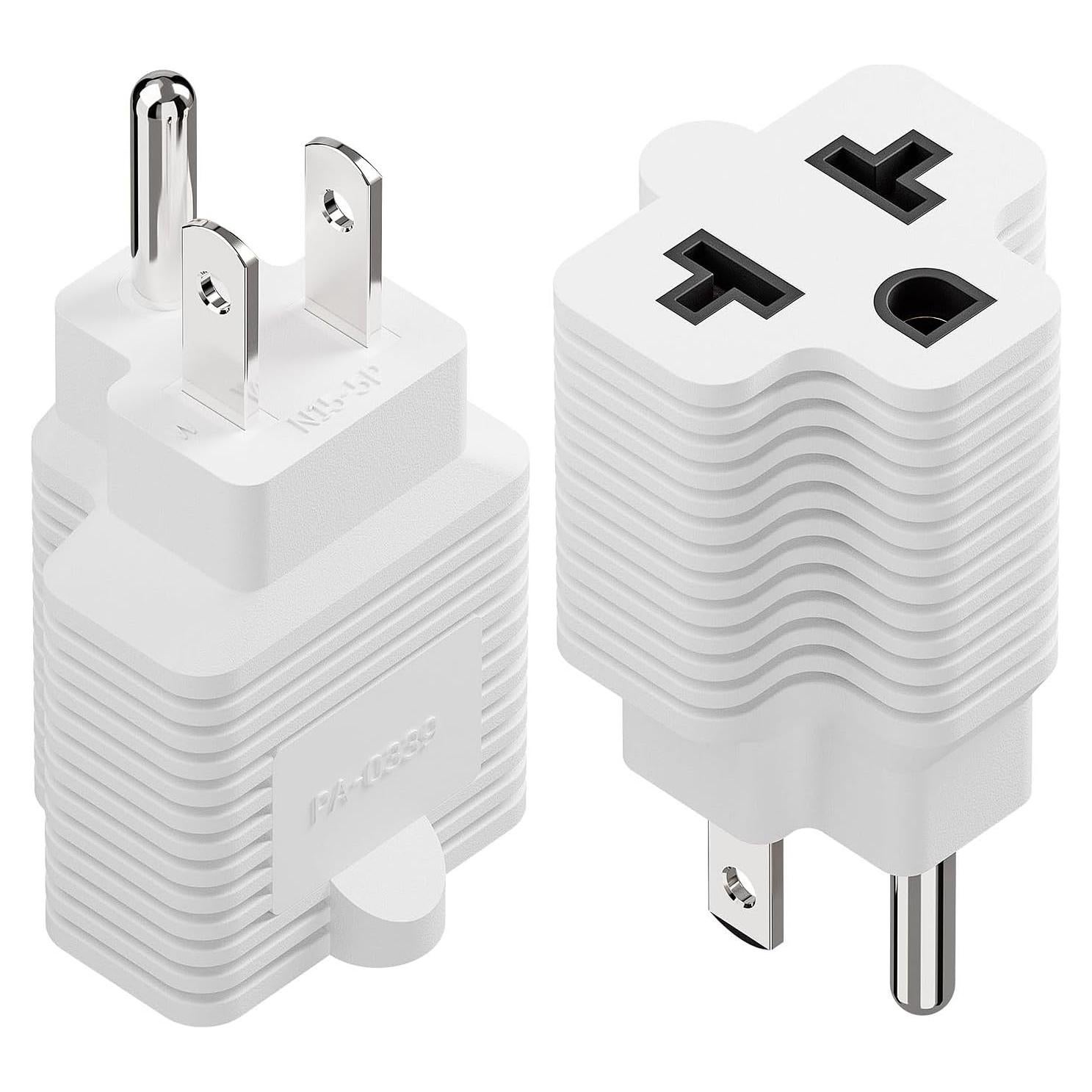 Adaptador de Enchufe CA 15A a 20A PluGrand 4 en 1 Blanco