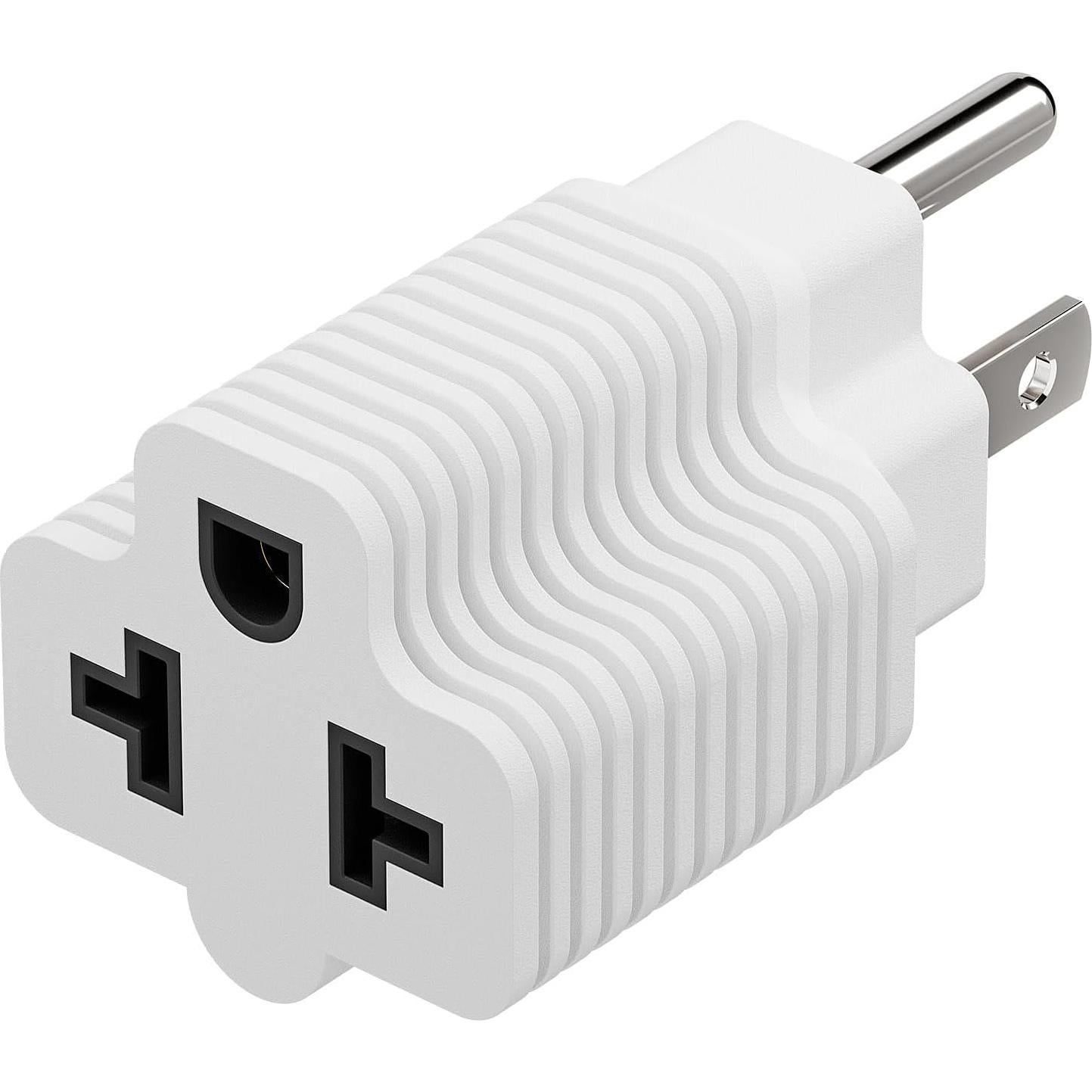 Adaptador de Enchufe CA 15A a 20A PluGrand 4 en 1 Blanco
