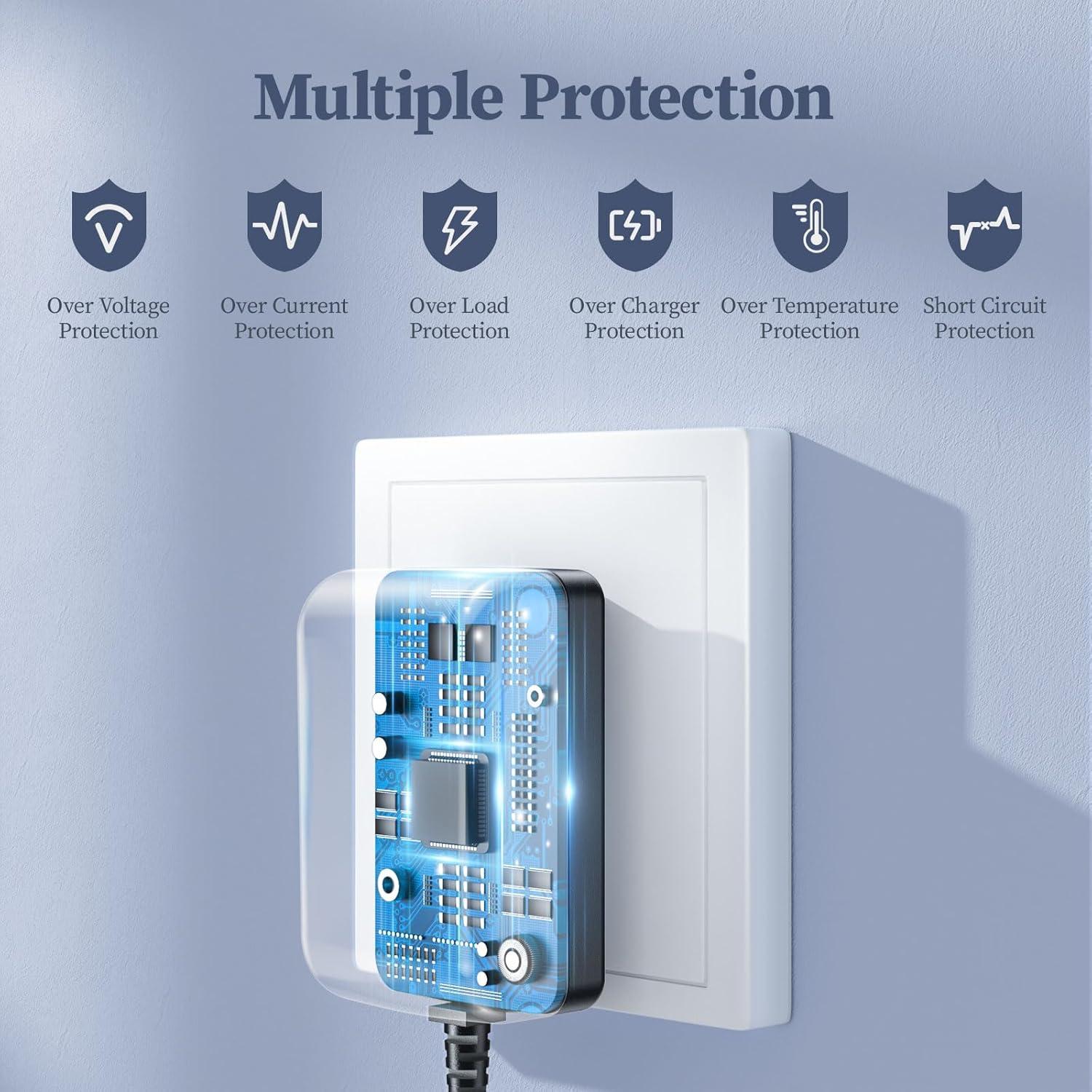 Fuente de Alimentación DONYOIE 15V 2A 30W Regulada con 10 Conectores