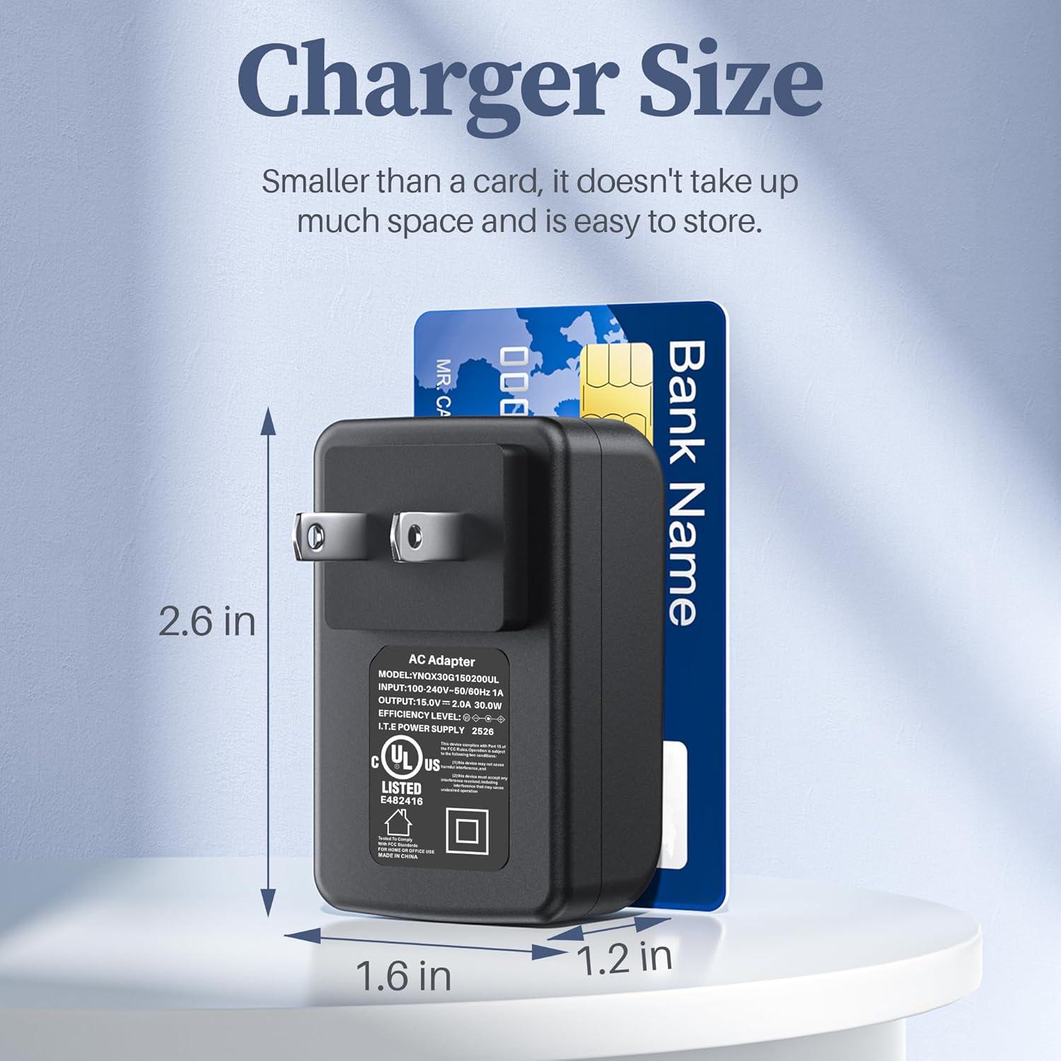 Fuente de Alimentación DONYOIE 15V 2A 30W Regulada con 10 Conectores