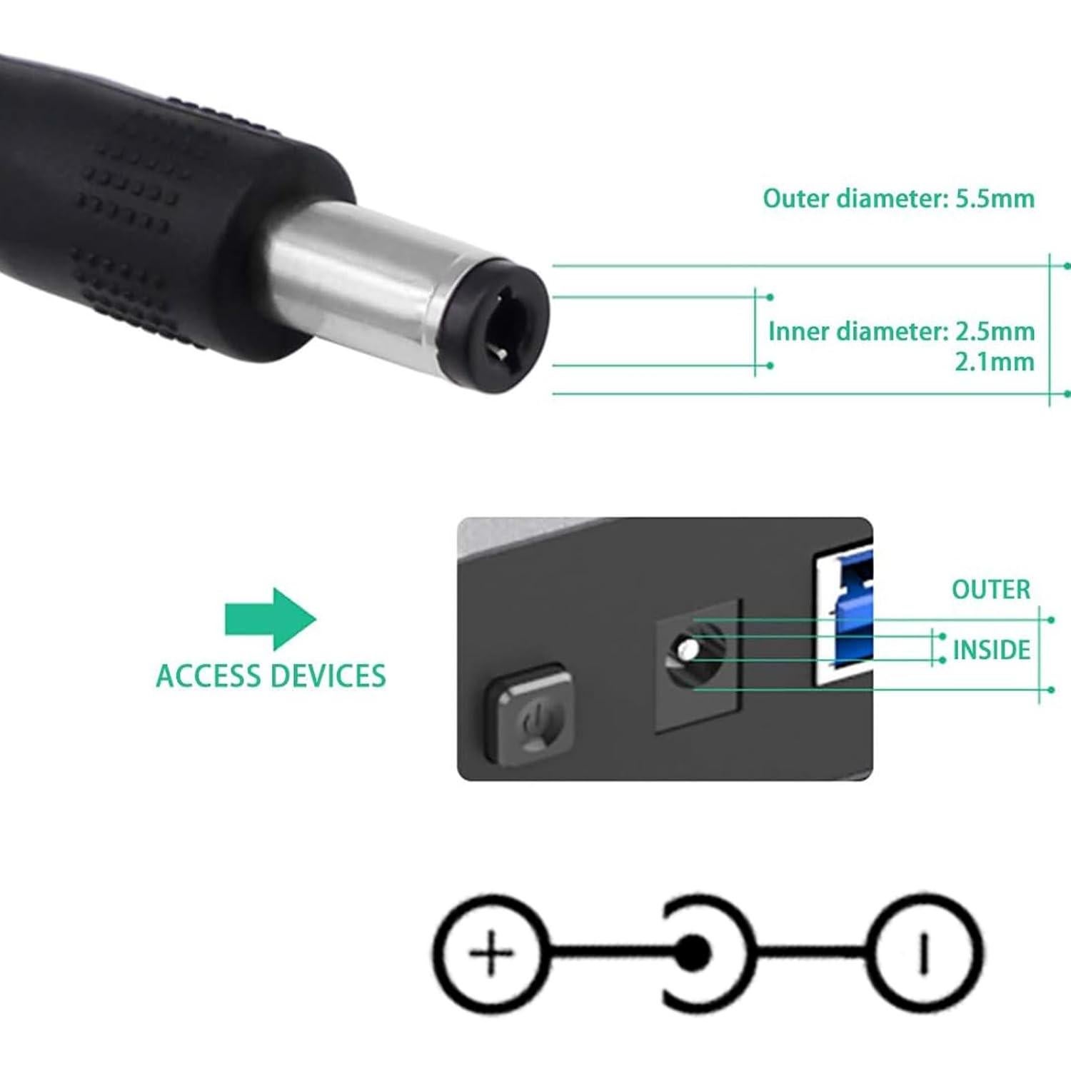 Adaptador de Corriente 19V 2A FSQWUR con 8 Enchufes Intercambiables