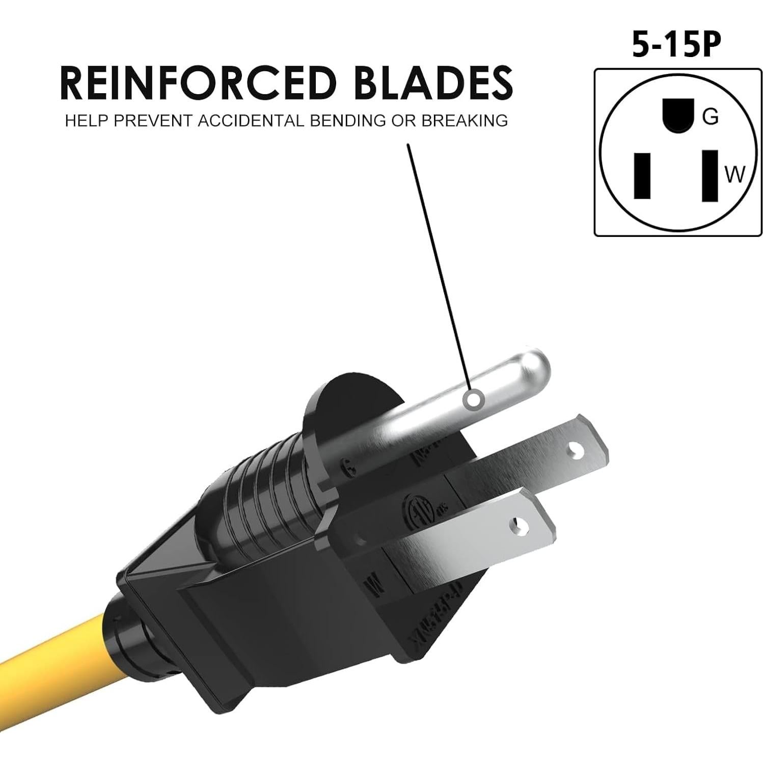 Adaptador de Enchufe 4 en 1 M1A2 Nema 5-15P a 6-20R 15A 250V