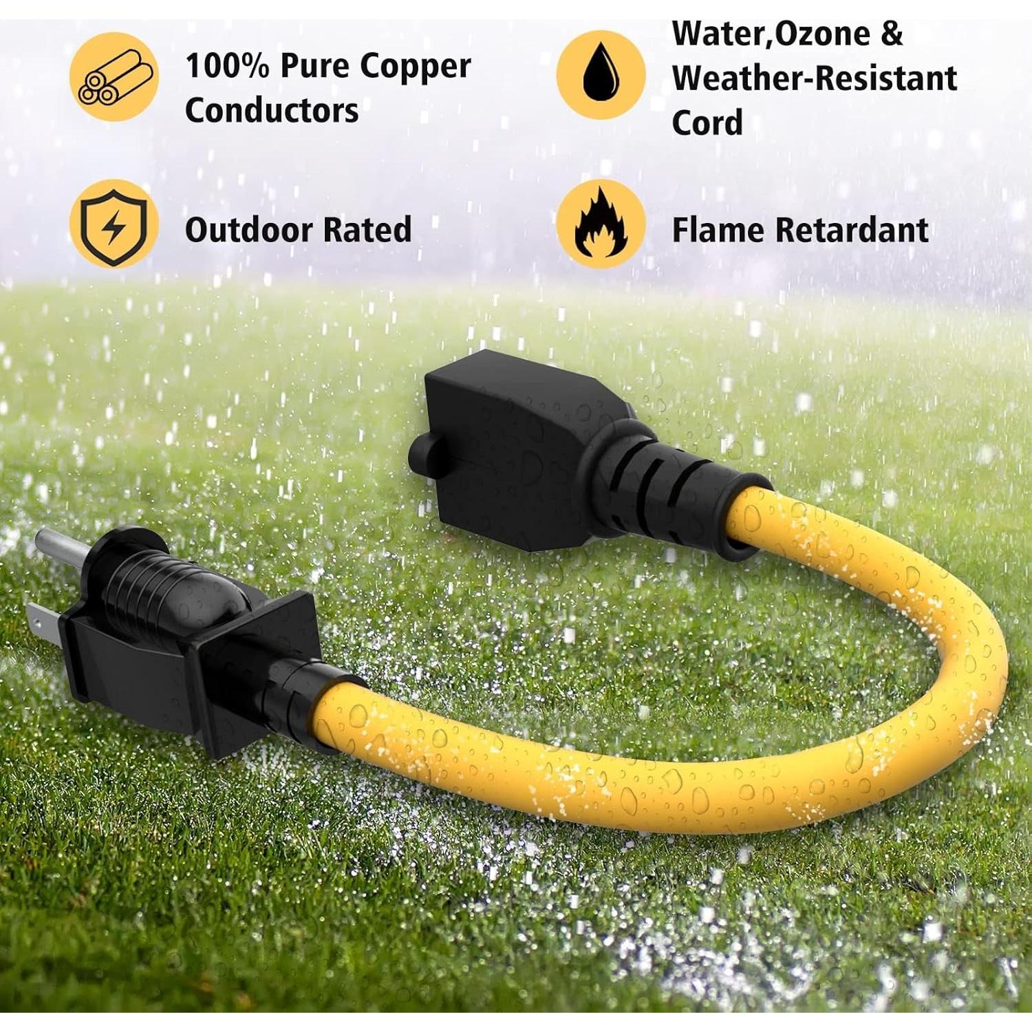 Adaptador de Enchufe 4 en 1 M1A2 Nema 5-15P a 6-20R 15A 250V