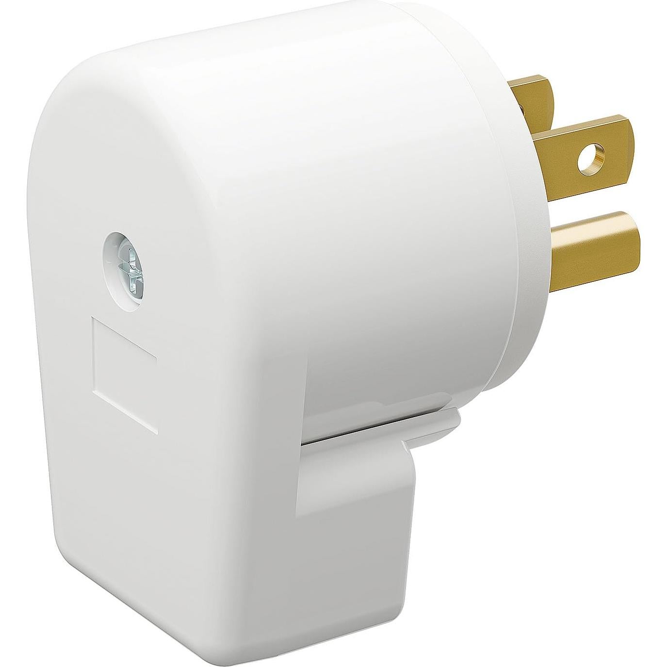 Enchufe de ángulo recto PluGrand Nema 5-15P 15A 125V Blanco