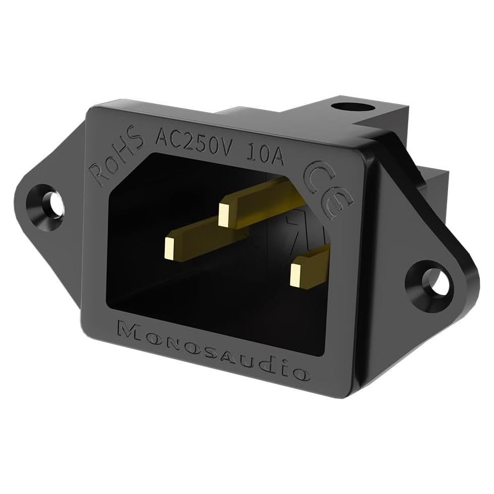 Enchufe de Alimentación Monosaudio IEC C14 250V 10A Chapado Oro