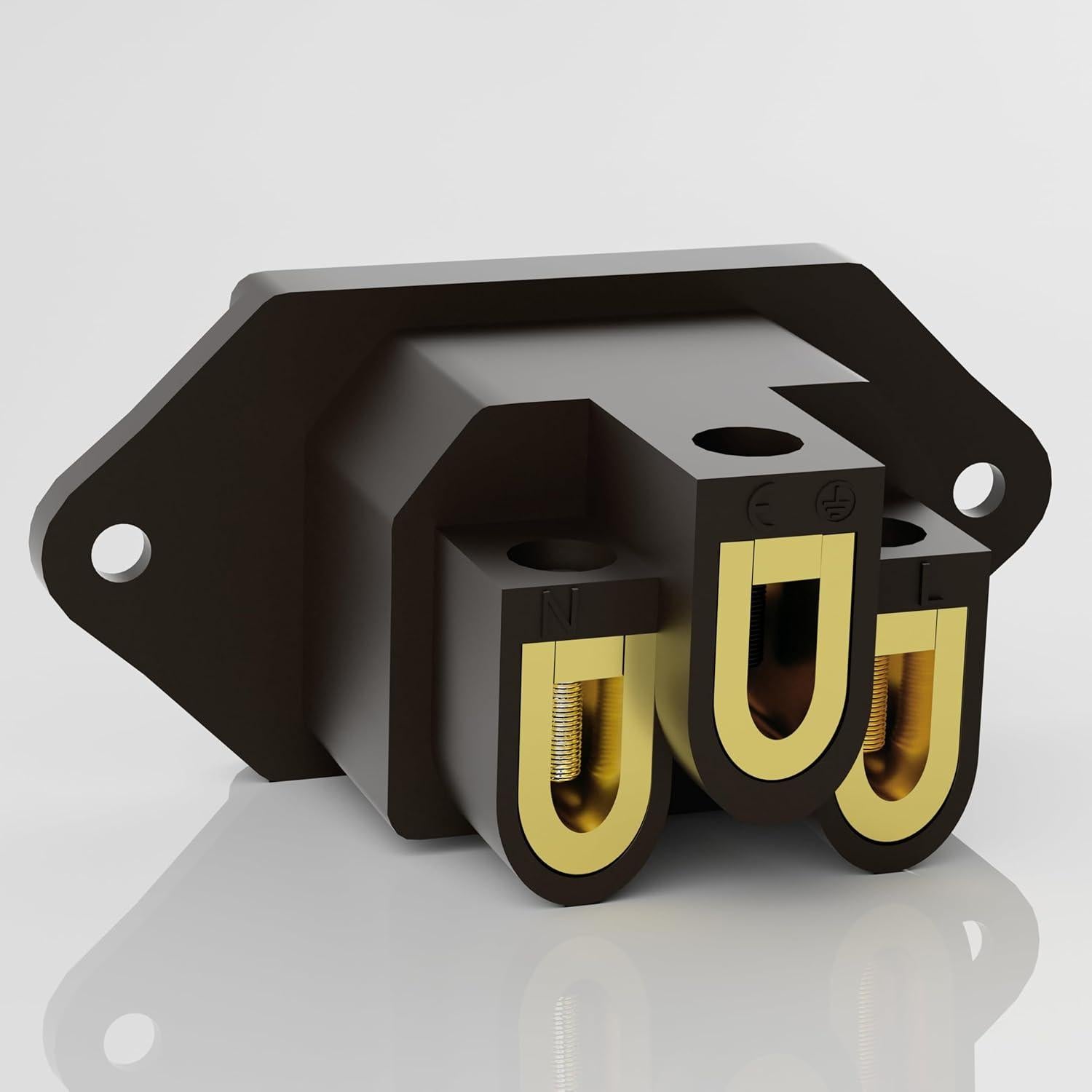 Enchufe de Alimentación Monosaudio IEC C14 250V 10A Chapado Oro