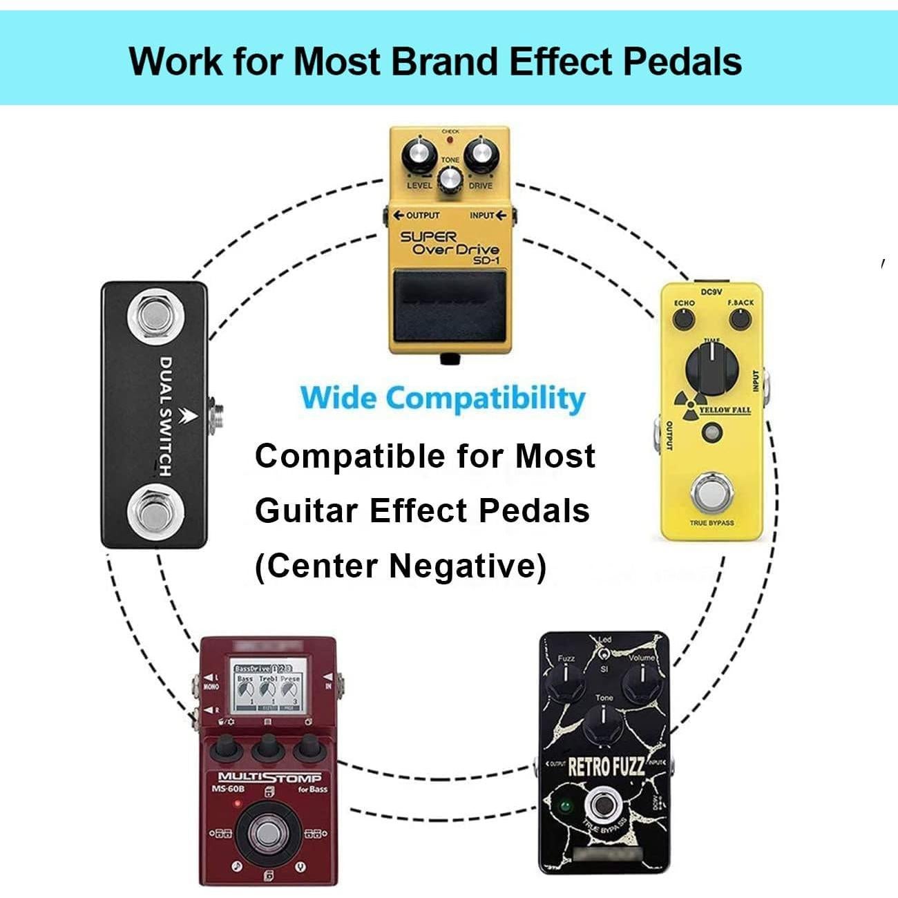 Fuente de Alimentación 9V JOYO para Pedales de Guitarra 800mA