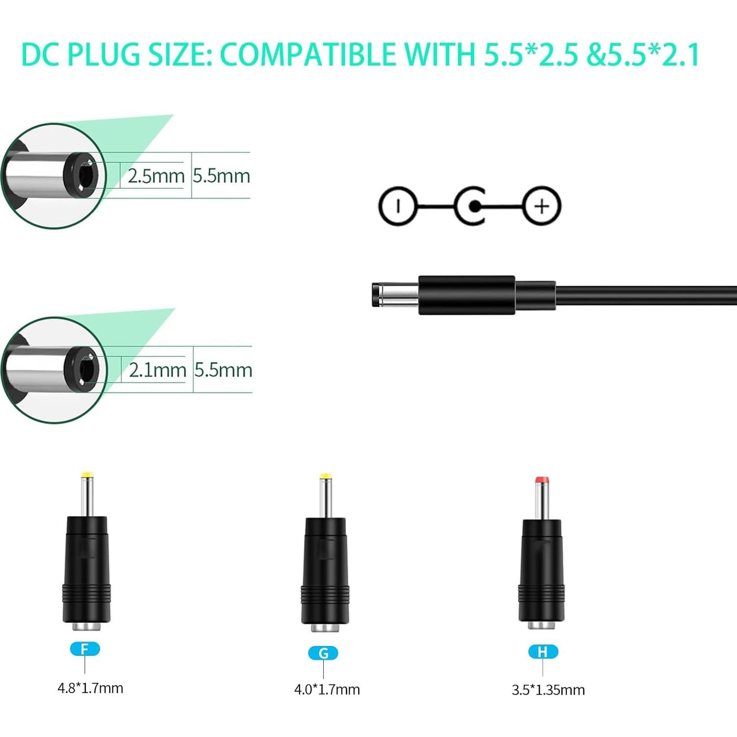 Adaptador de Corriente AC 6V 1A FSQWUR con Enchufes DC