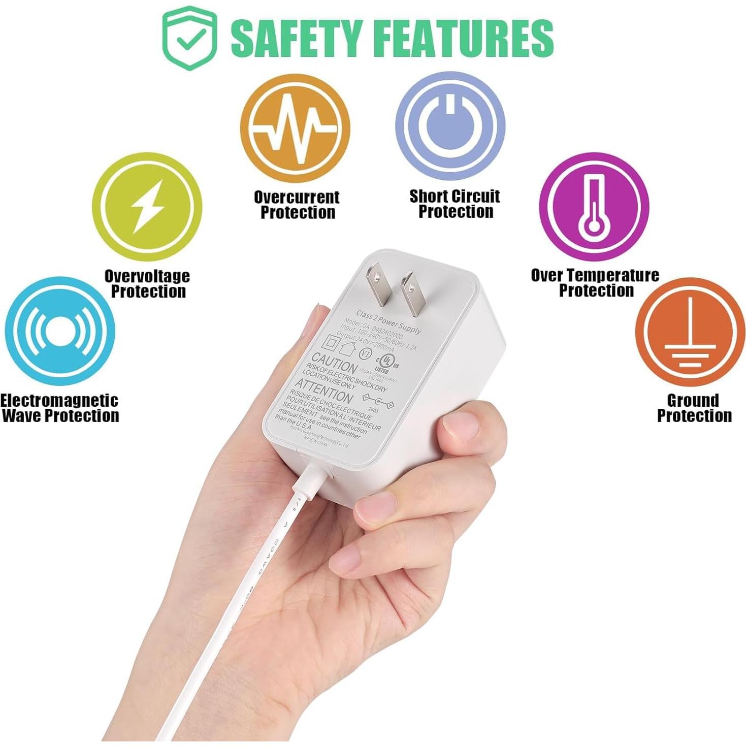 Adaptador de Alimentación 24V 2A Wefomey UL Listado 48W