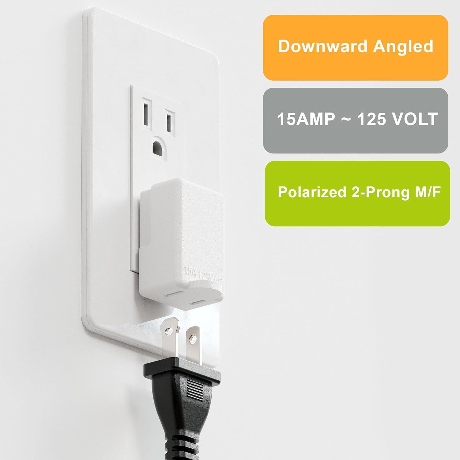 Adaptador de corriente AC PluGrand tipo L 15A 125V ángulo recto