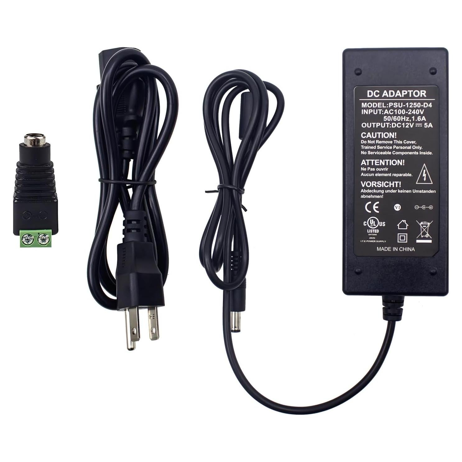 Adaptador de Alimentación AC 100-240V a DC 12V 5A 60W ULTRAPOE