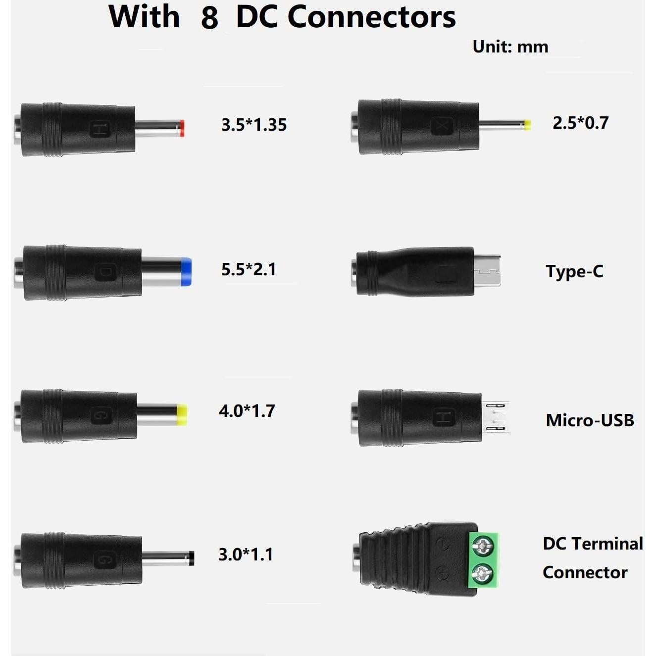 Adaptador de Corriente DC 9V 1A Changyuntech con 8 Puntas