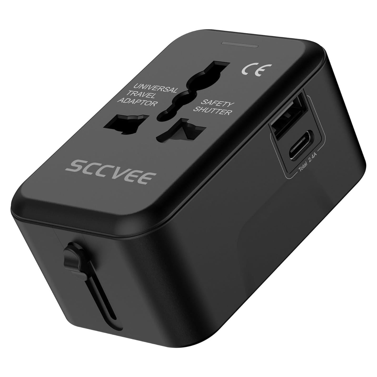 Adaptador de Viaje Universal SCCVEE con USB C y USB A
