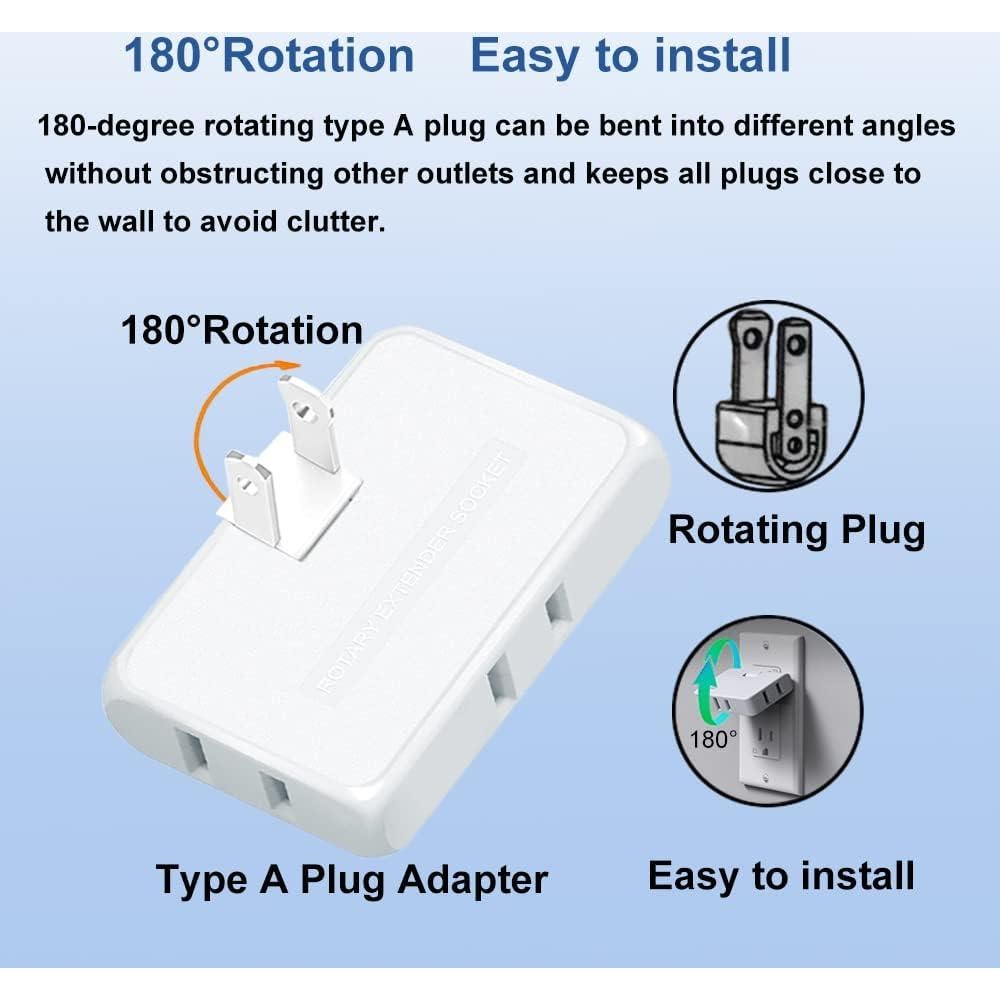 Extensor de Enchufe de Pared 3 Vías RunParts 2 Patas Blanco