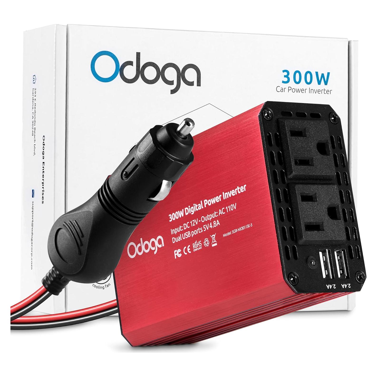 Inversor de Potencia 300W Odoga 12V DC a 110V AC con USB