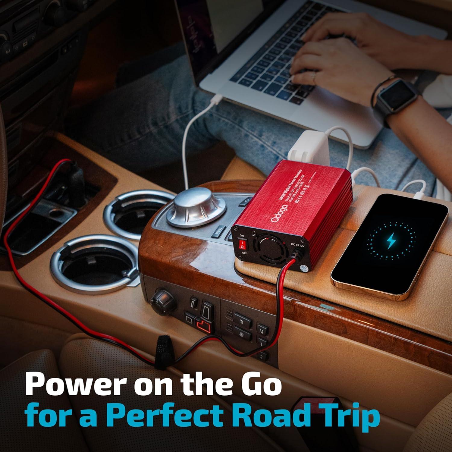 Inversor de Potencia 300W Odoga 12V DC a 110V AC con USB