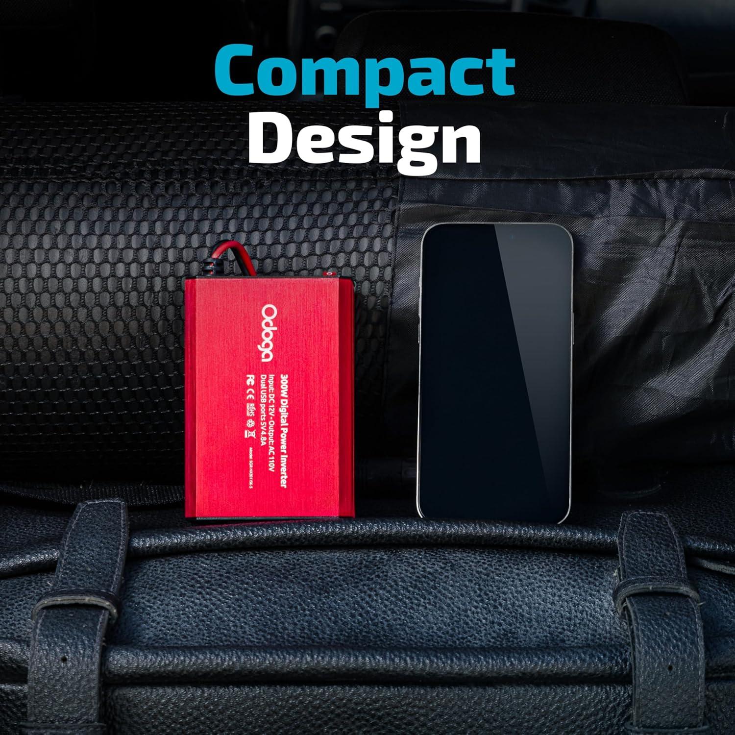 Inversor de Potencia 300W Odoga 12V DC a 110V AC con USB