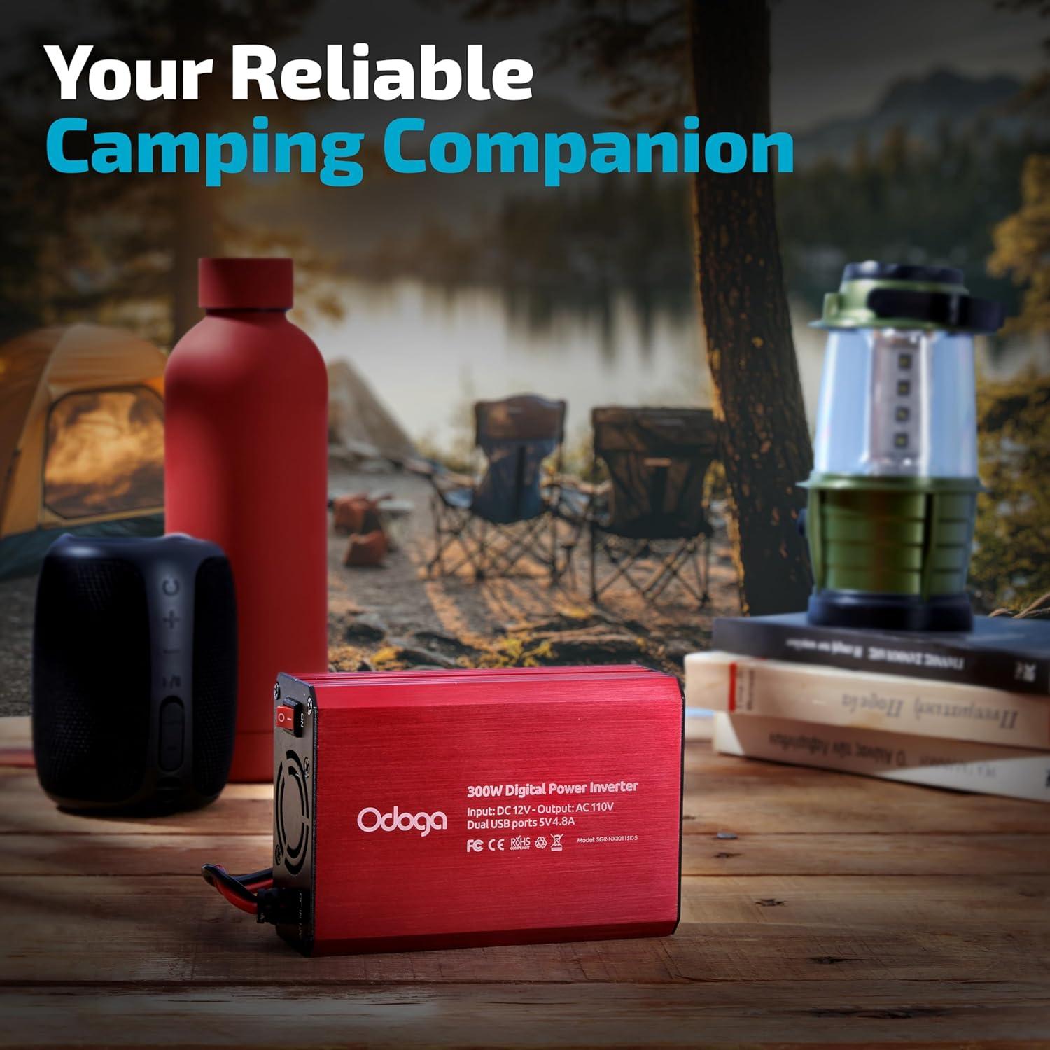 Inversor de Potencia 300W Odoga 12V DC a 110V AC con USB