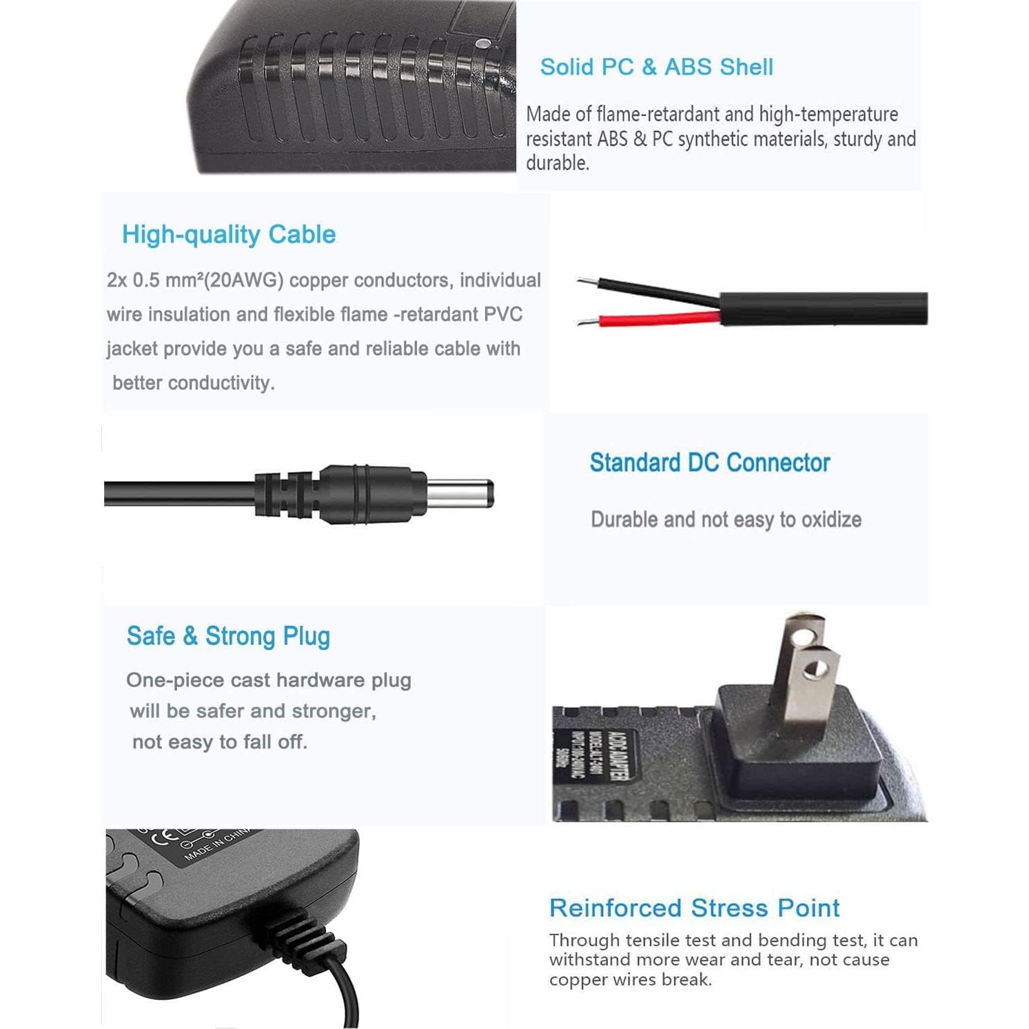 Adaptador AC/DC 9V 2A MTYTOT, conector 5.5mm x 2.5mm