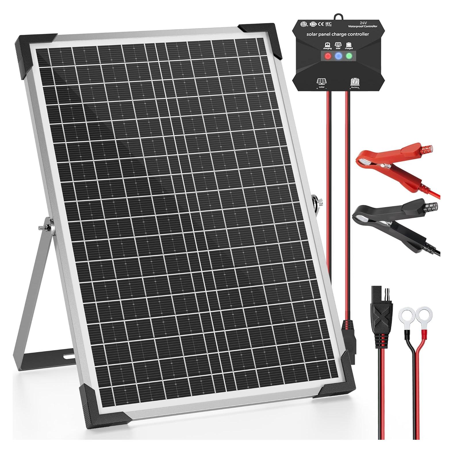 Kit Panel Solar 30W 24V Voltset Cargador Batería MPPT