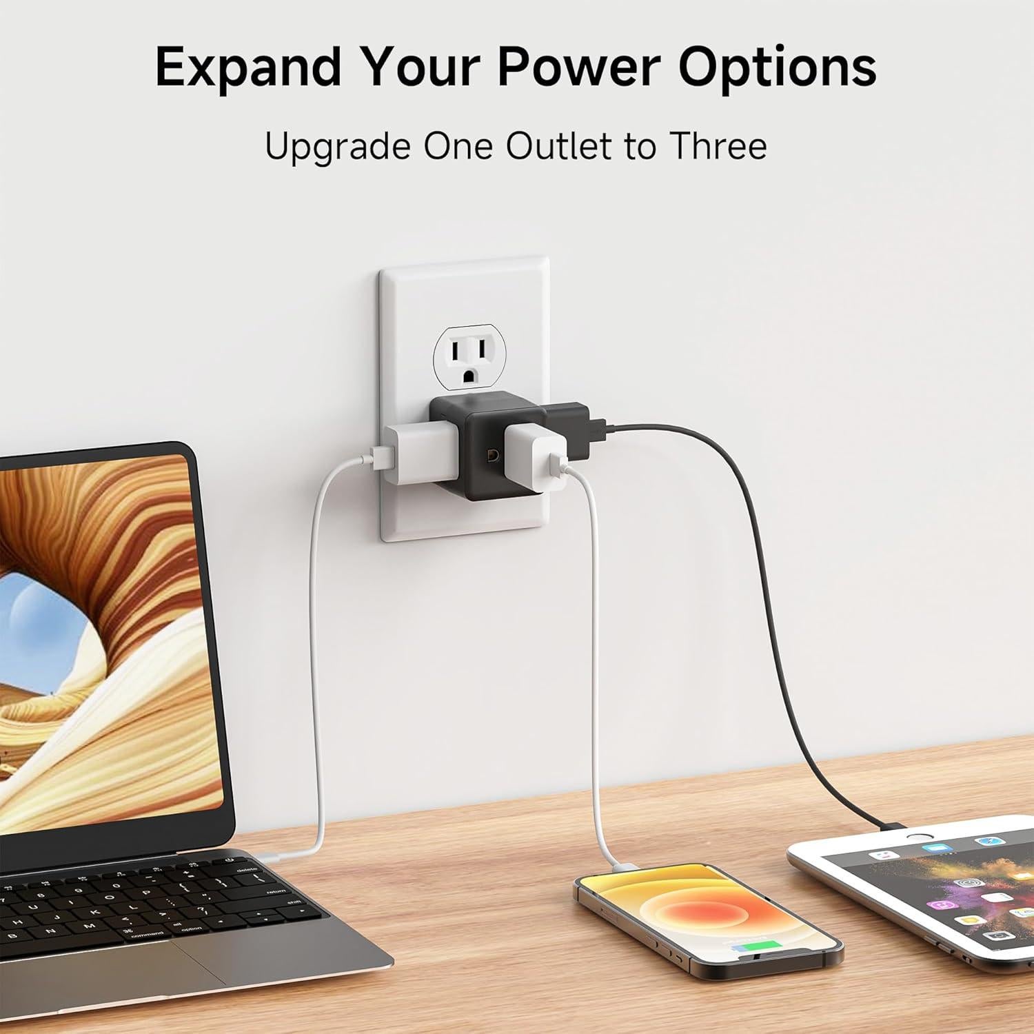 Adaptador de Pared 3 Salidas Cable Matters Negro