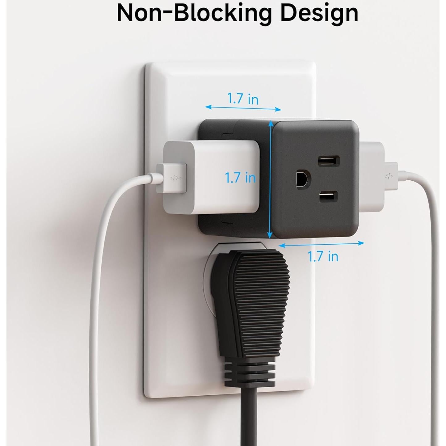 Adaptador de Pared 3 Salidas Cable Matters Negro