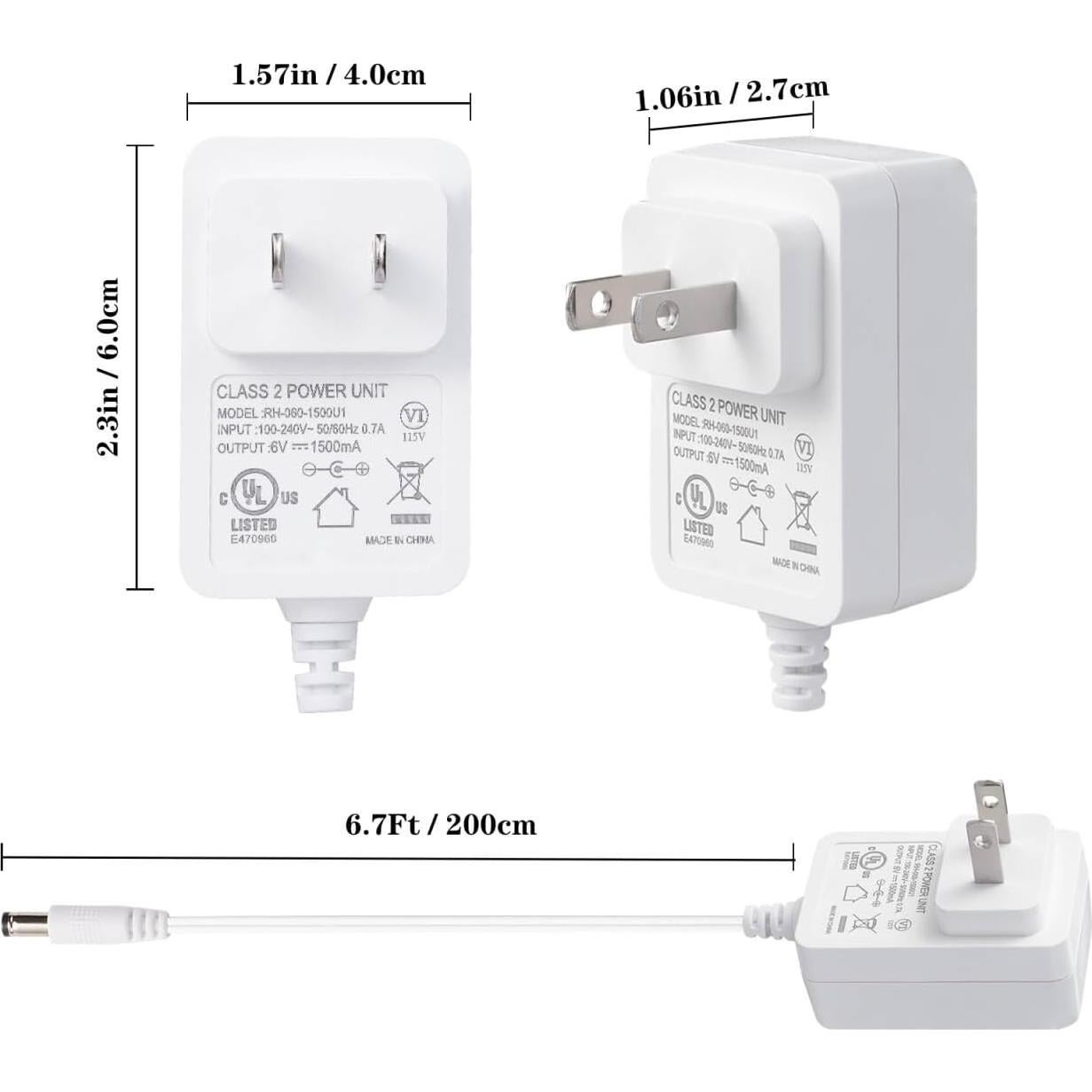 Cable de Alimentación 6V Snugapuppy Fisher Price 2.04m