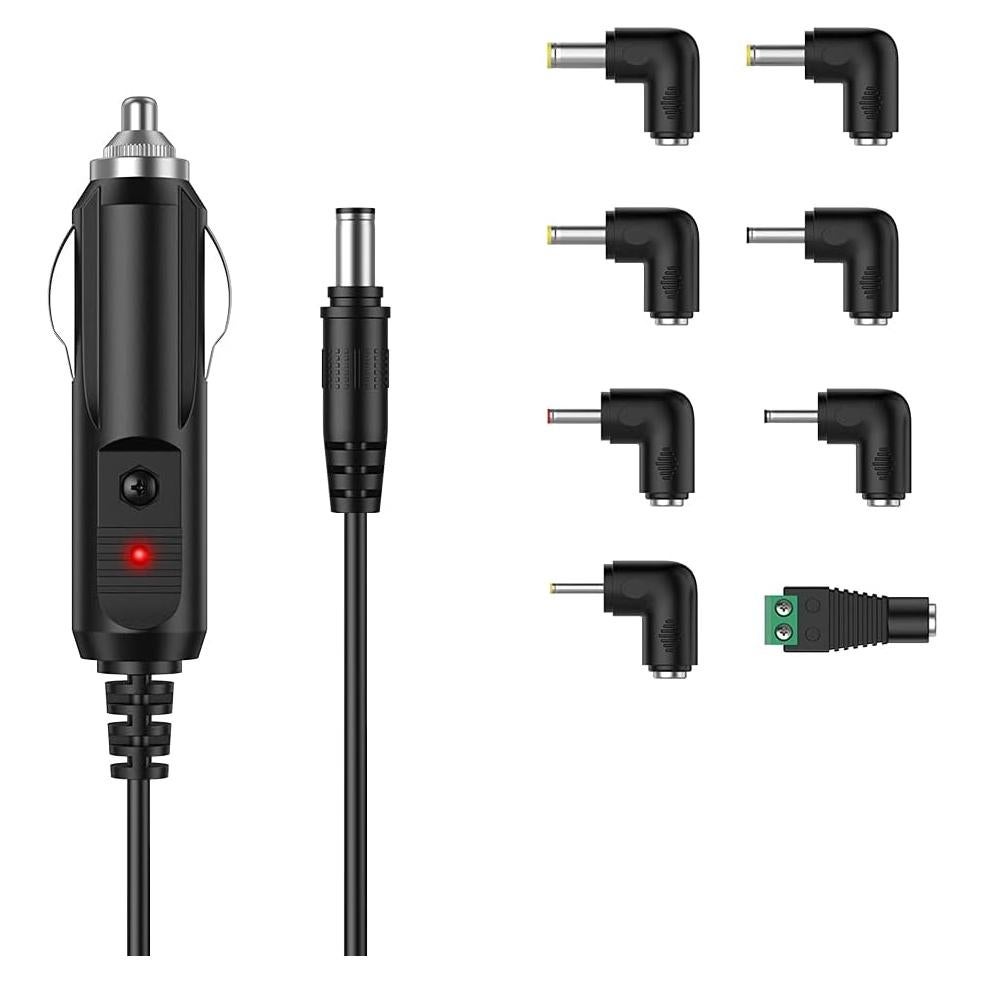 Cargador de coche 12V 2A LIANSUM con 8 conectores y 1.5m