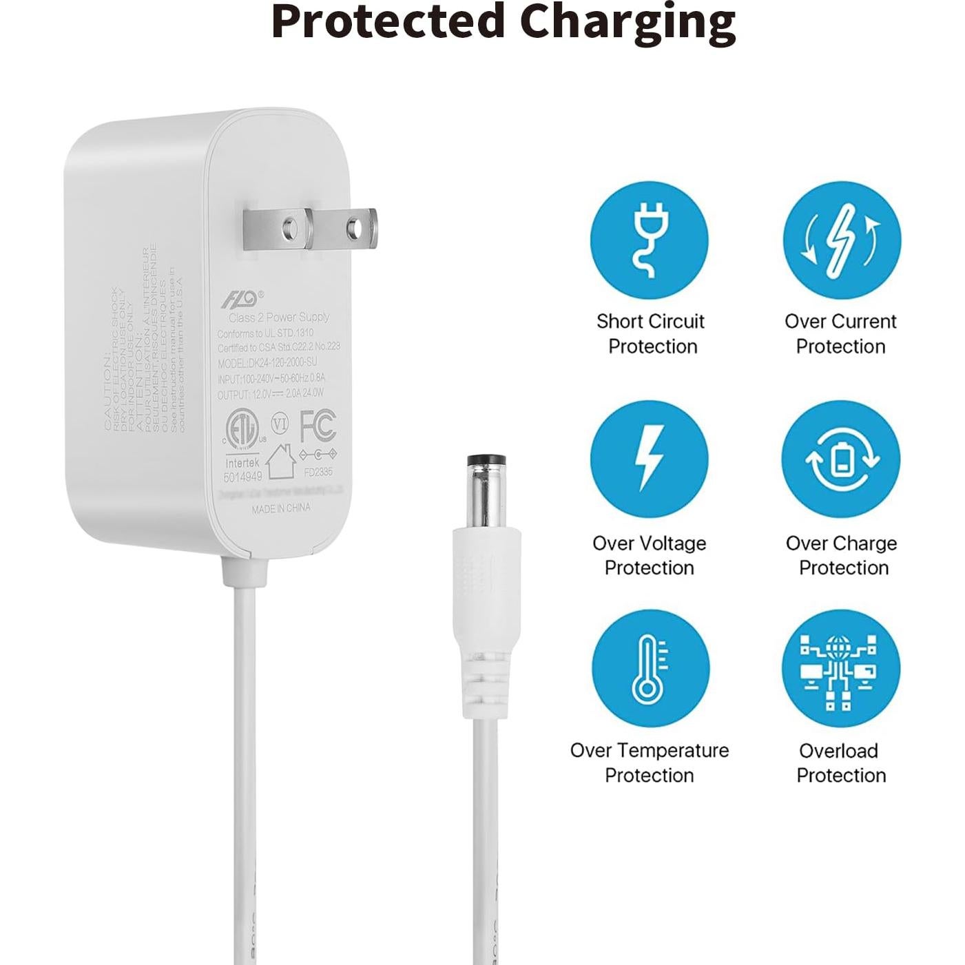 Adaptador de Alimentación Tonton 12V 2A 24W con Cable 1.8m