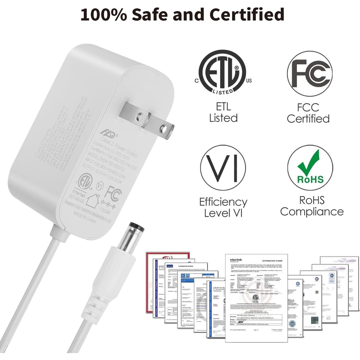 Adaptador de Alimentación Tonton 12V 2A 24W con Cable 1.8m