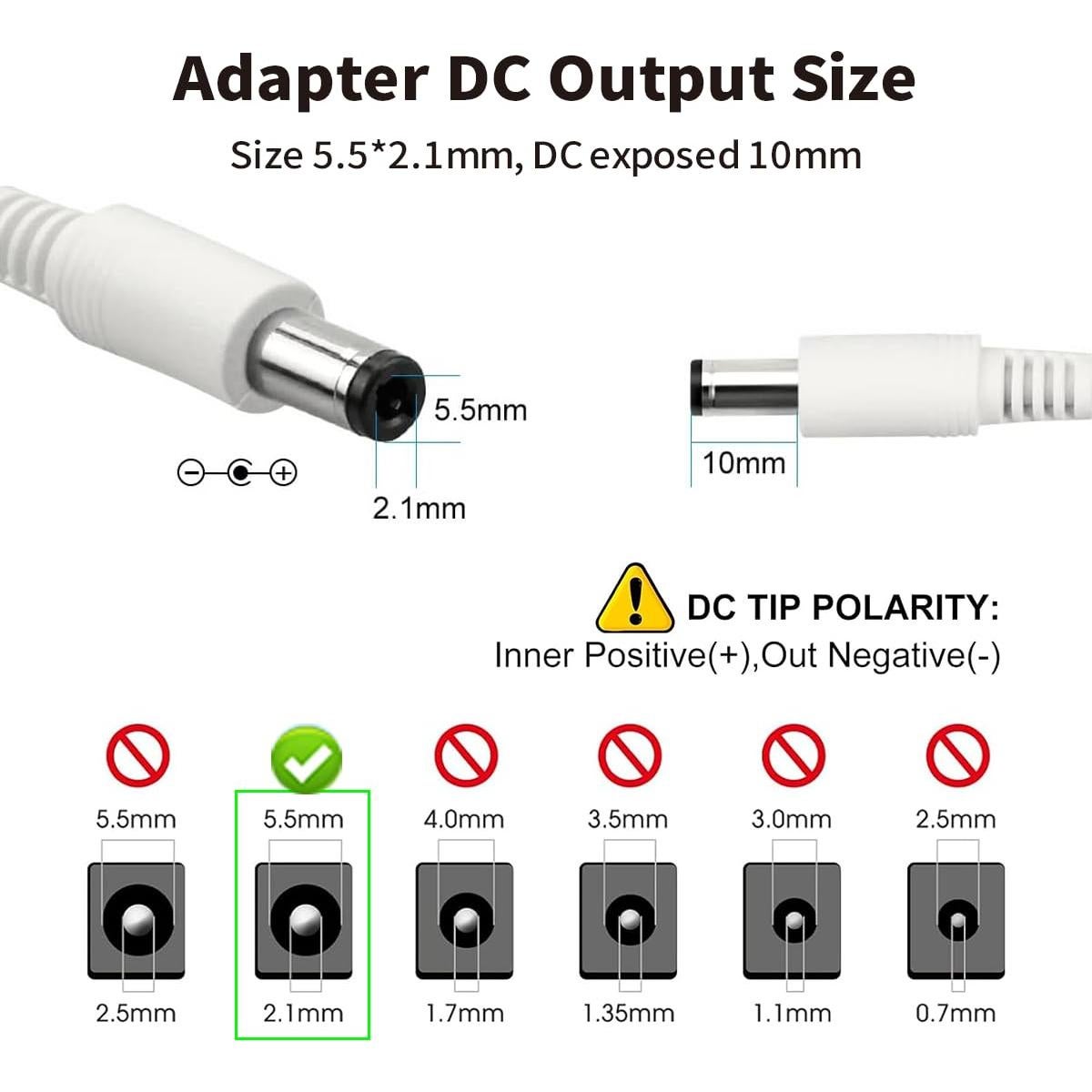 Adaptador de Alimentación Tonton 12V 2A 24W con Cable 1.8m