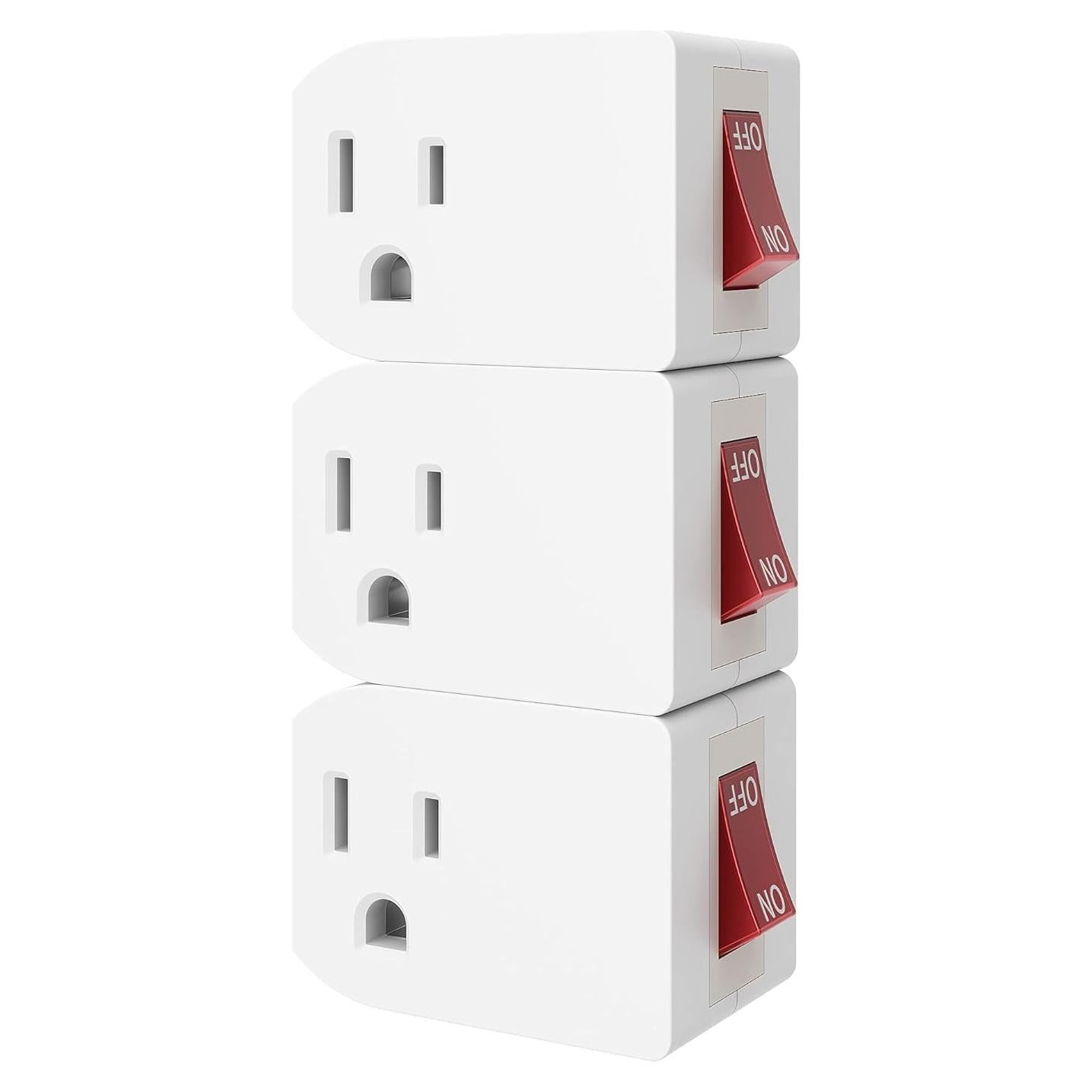 Adaptador de Pared Oviitech 3 Pack con Interruptor Blanco