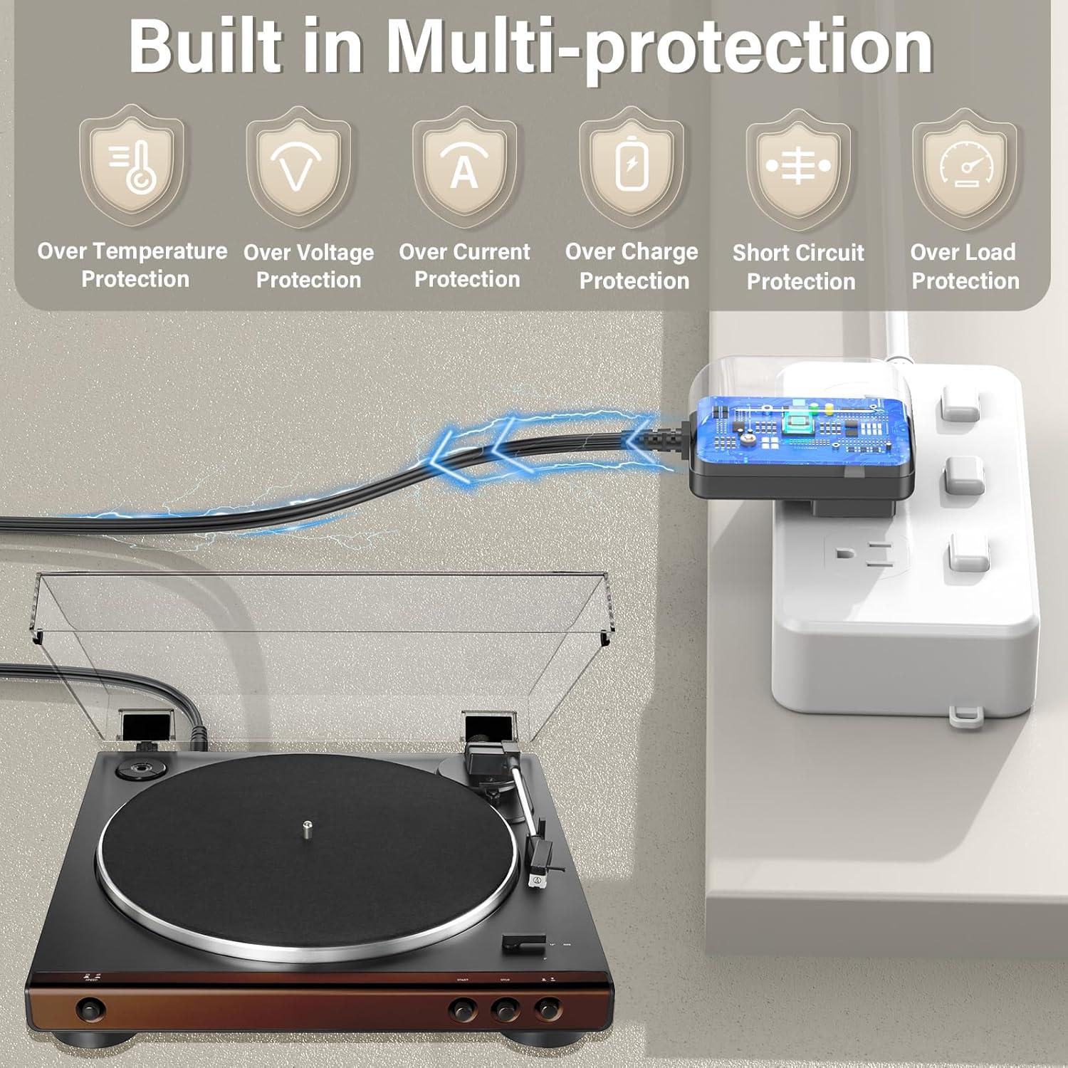 Cargador 12V HIENADTOR para tocadiscos Audio Technica AT-LP60X