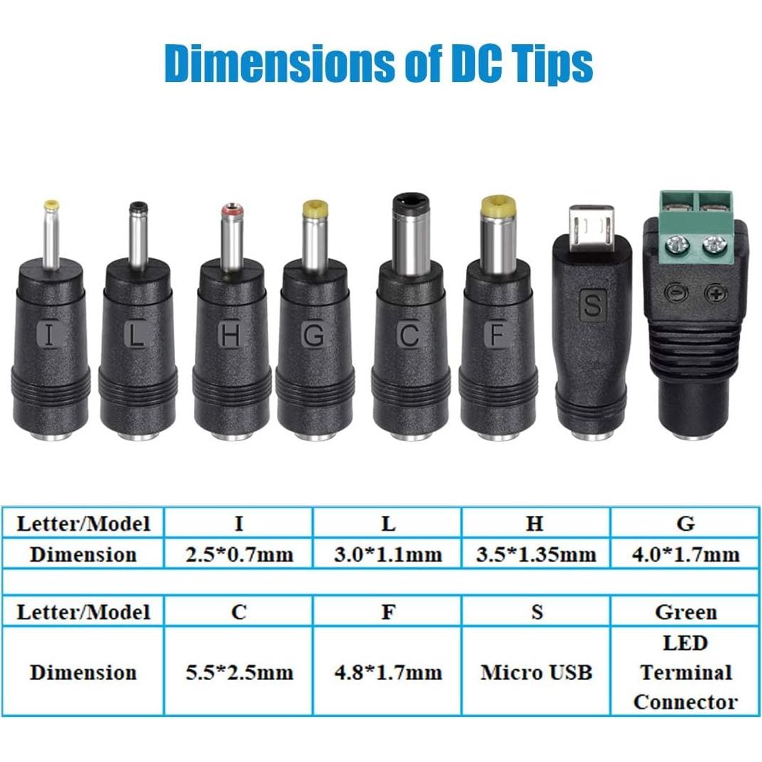 Adaptador Universal AC/DC SoulBay 24W 3V-12V 2A con 8 Enchufes