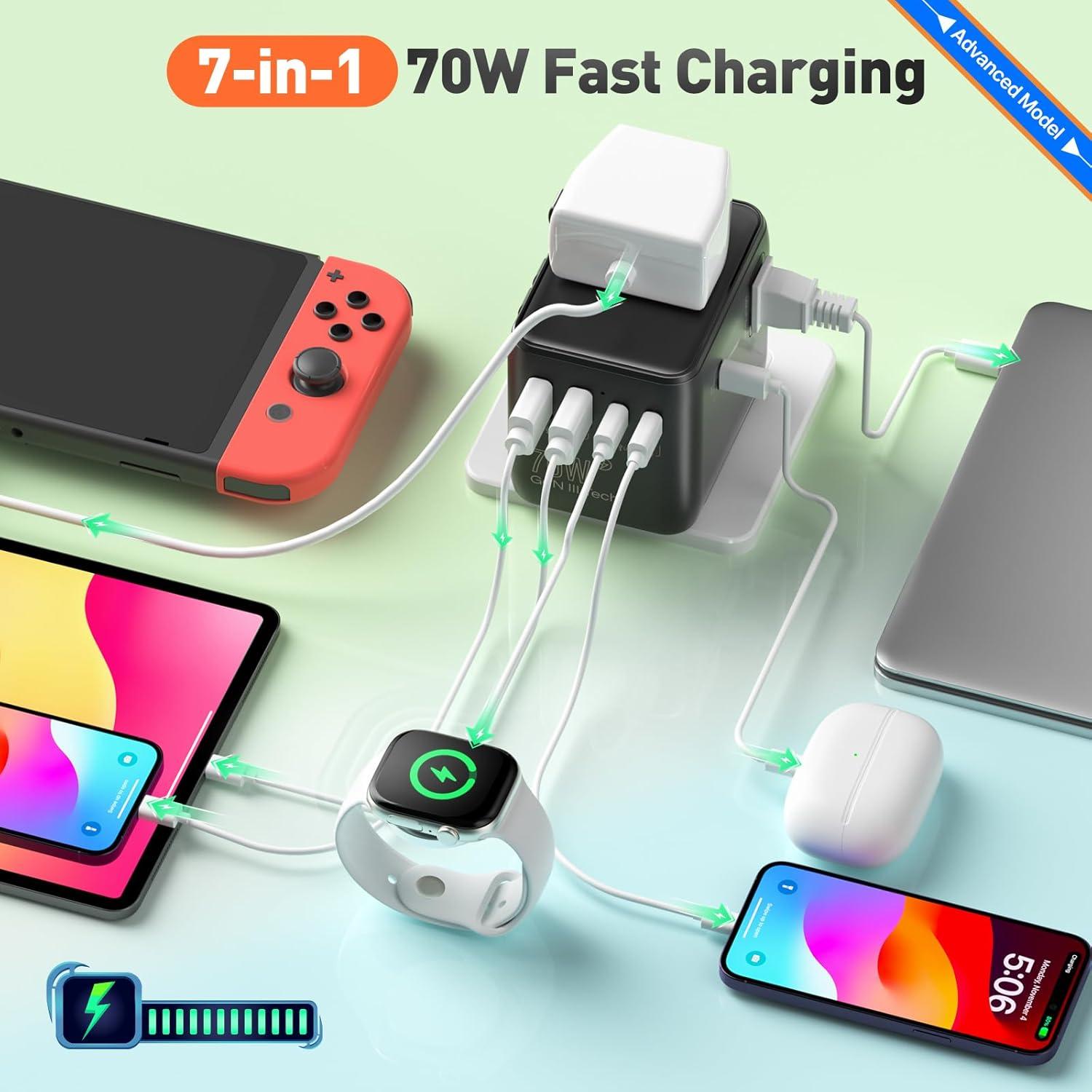 Adaptador de viaje universal HICHOR 70W para 200 países