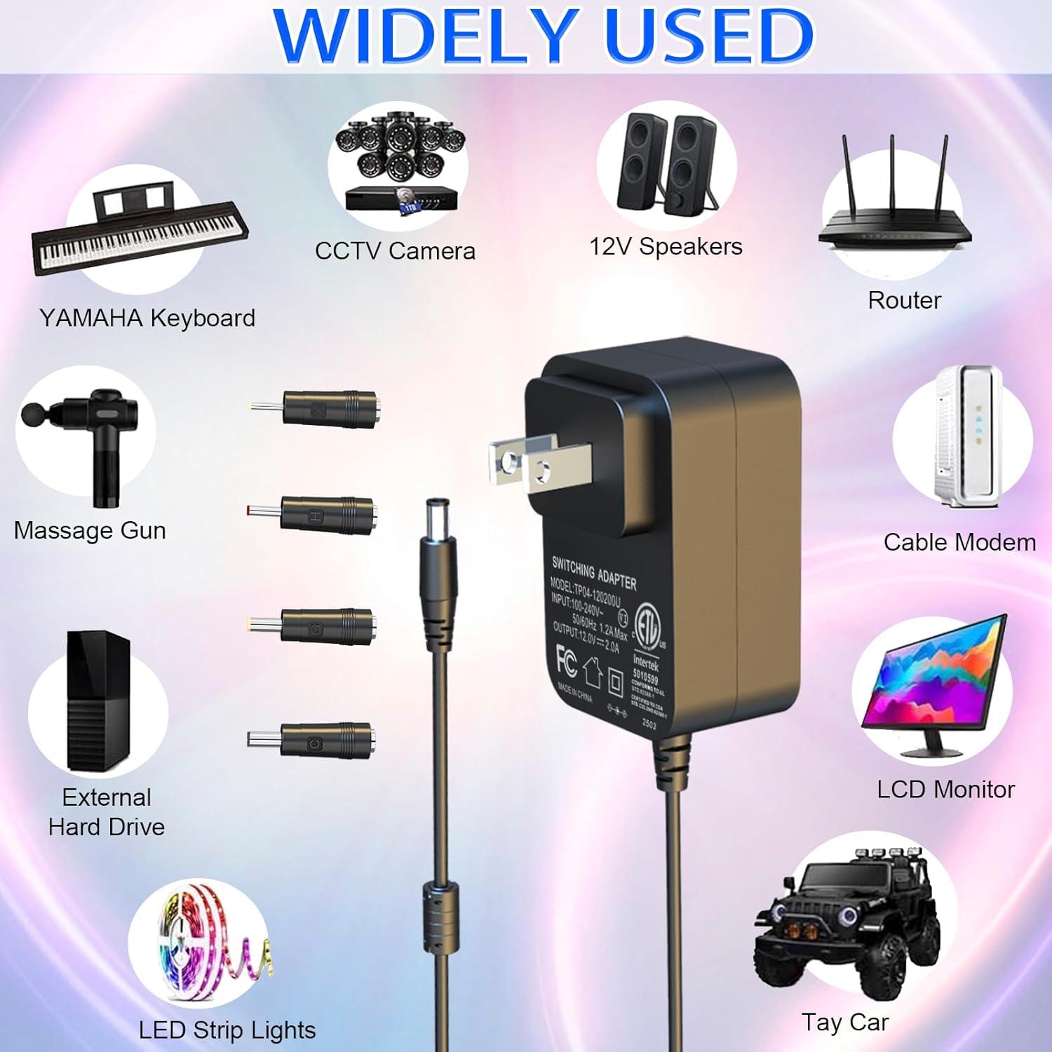 Adaptador de corriente AC 12V HY1C 2A para teclados y LED