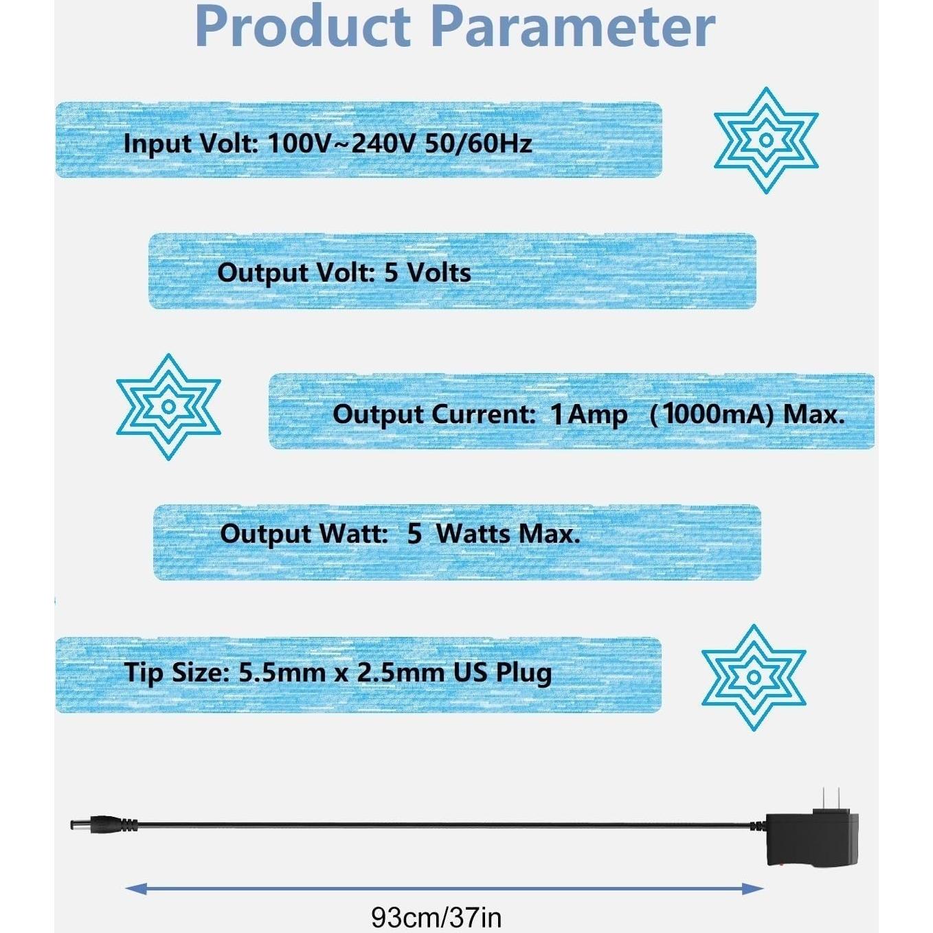 Adaptador de Alimentación AC/DC 5V 1A Changyuntech 5.5mm x 2.5mm