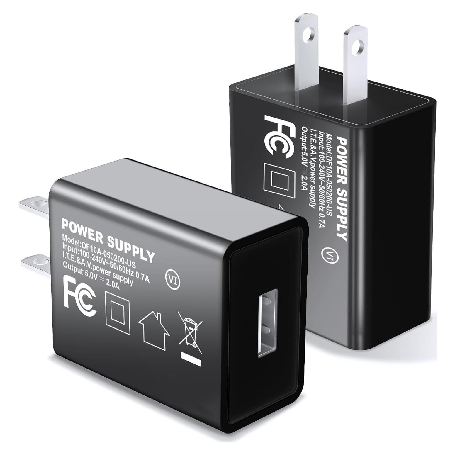 Cargador de pared USB Aukzily 5V 2A 2Pack - Carga Rápida