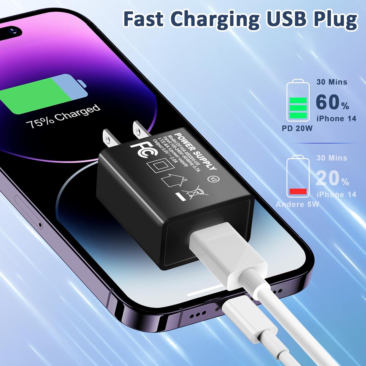 Cargador de pared USB Aukzily 5V 2A 2Pack - Carga Rápida