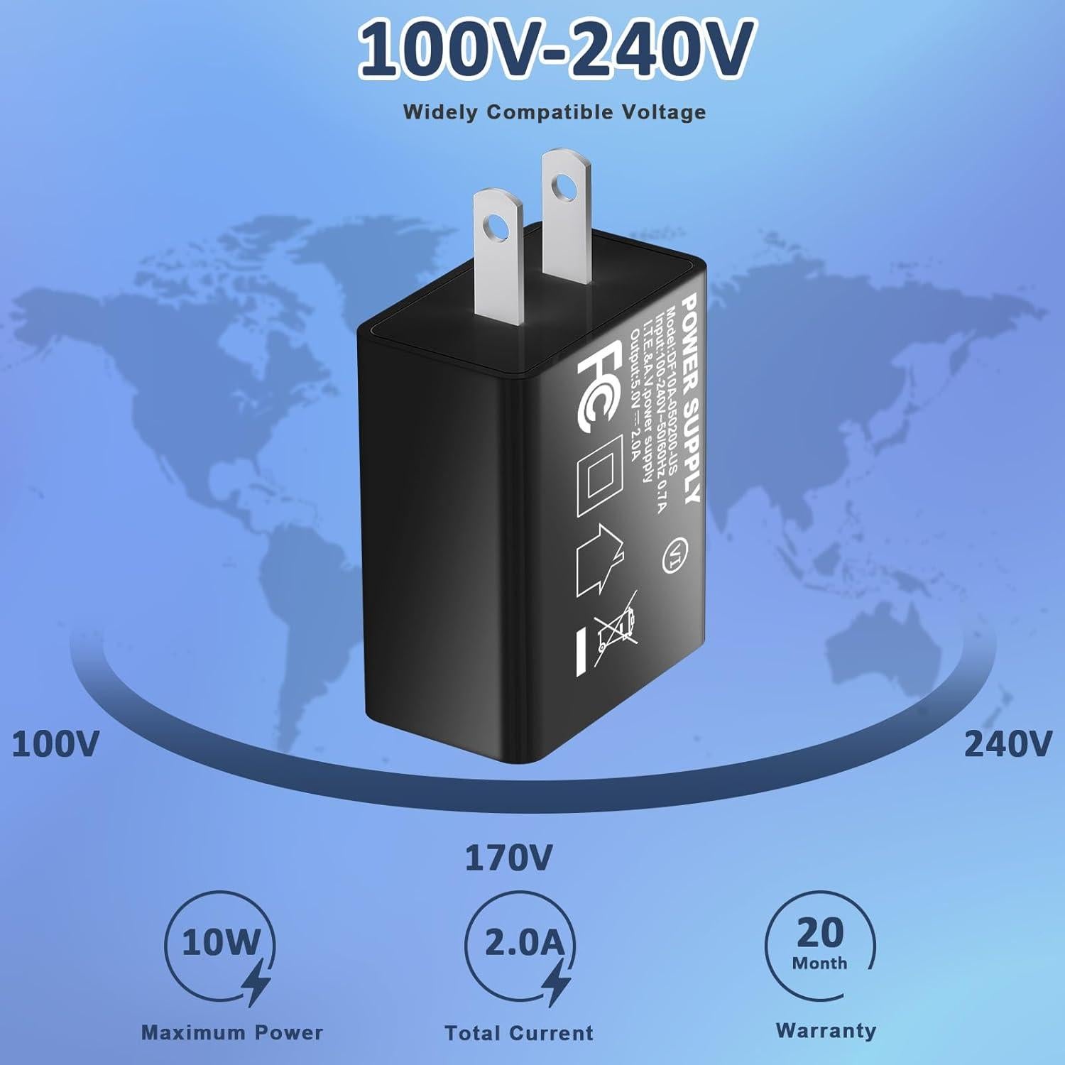 Cargador de pared USB Aukzily 5V 2A 2Pack - Carga Rápida