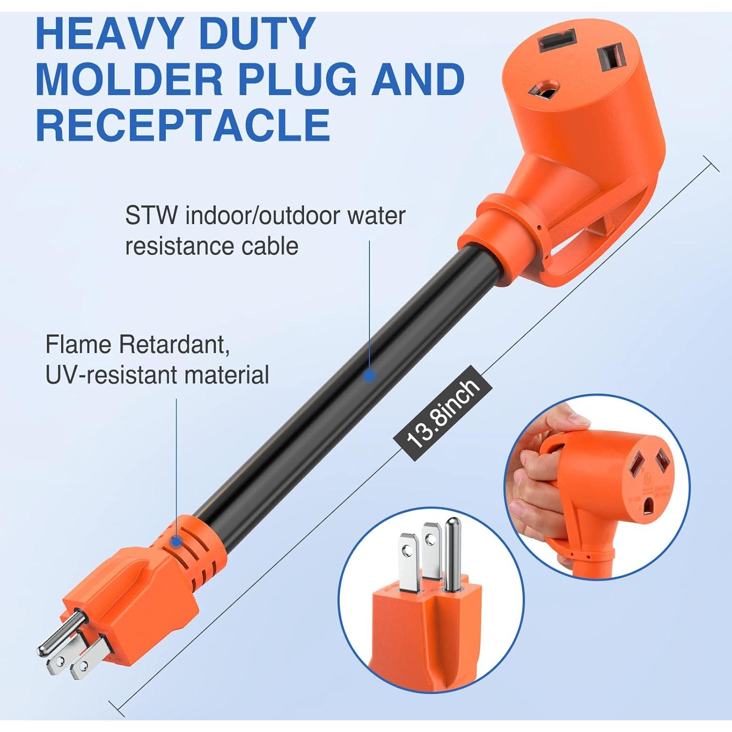 Adaptador de Corriente Nilight 15A a 30A 110V Cobre 10 AWG