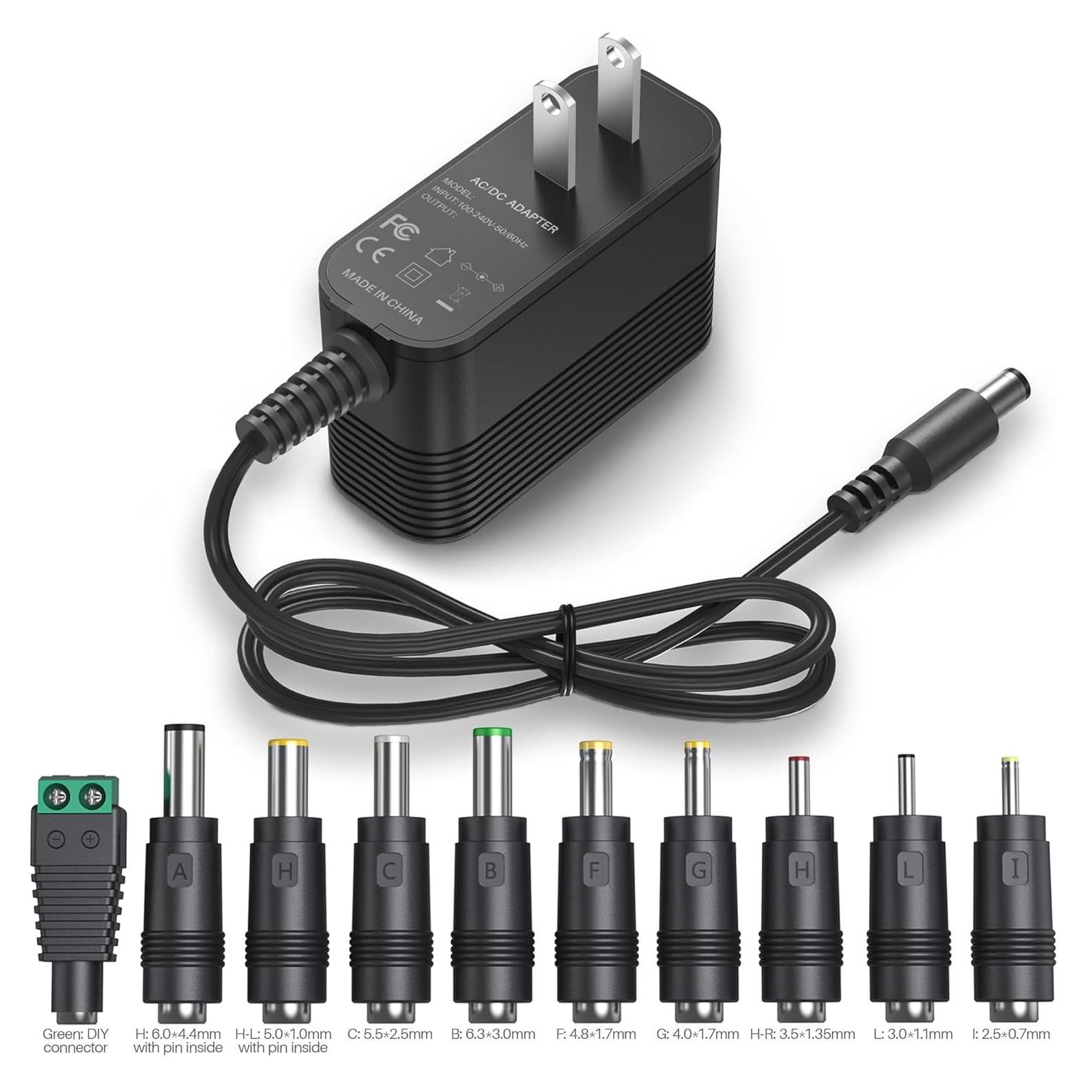 Adaptador de Corriente 12V XHUCHINMAL 1A con 10 Conectores