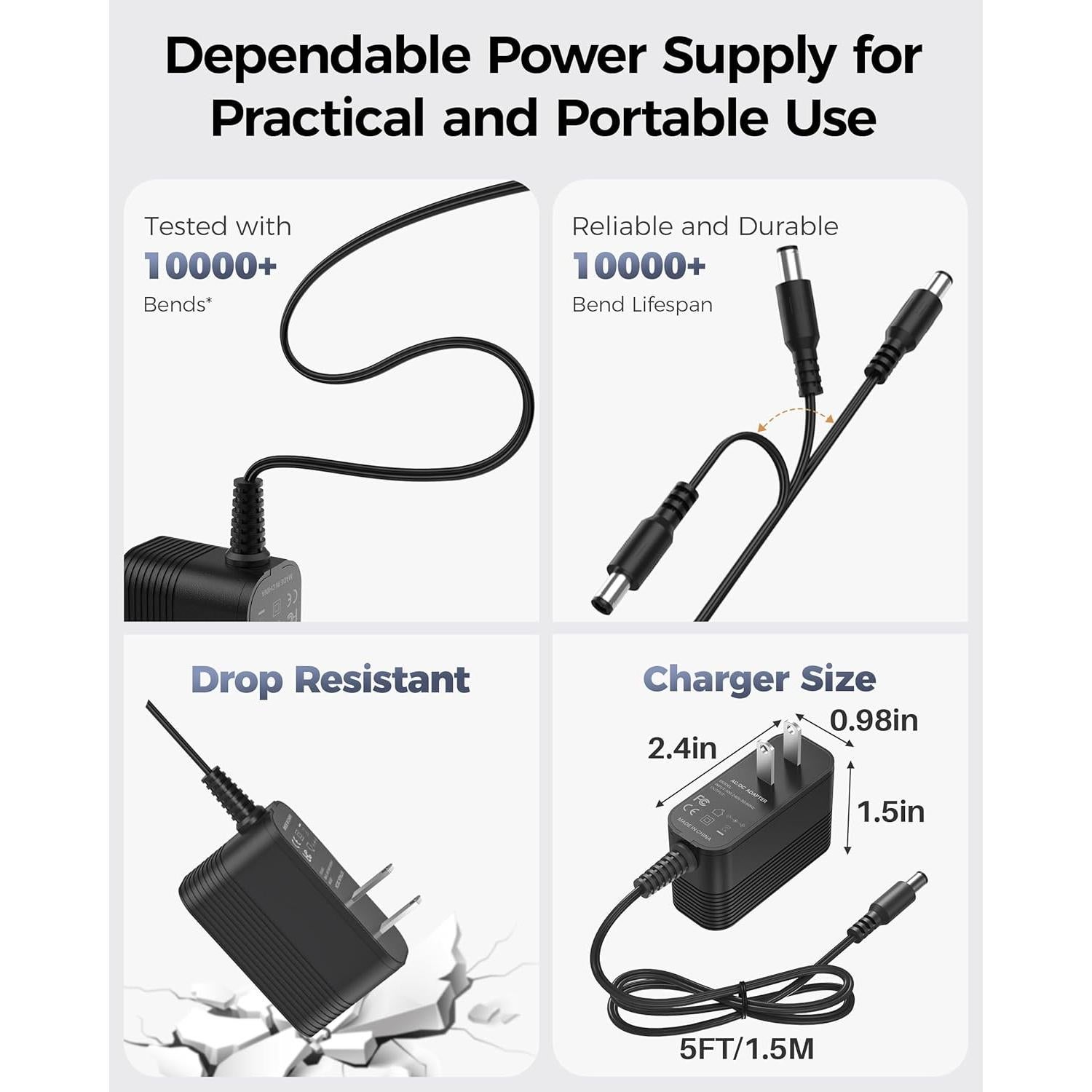 Adaptador de Corriente 12V XHUCHINMAL 1A con 10 Conectores