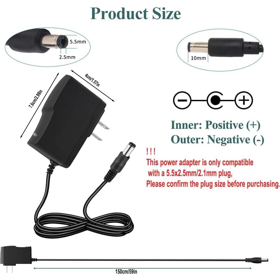 Adaptador de Alimentación 12V 1A YOOFONE AC a DC 100-240V