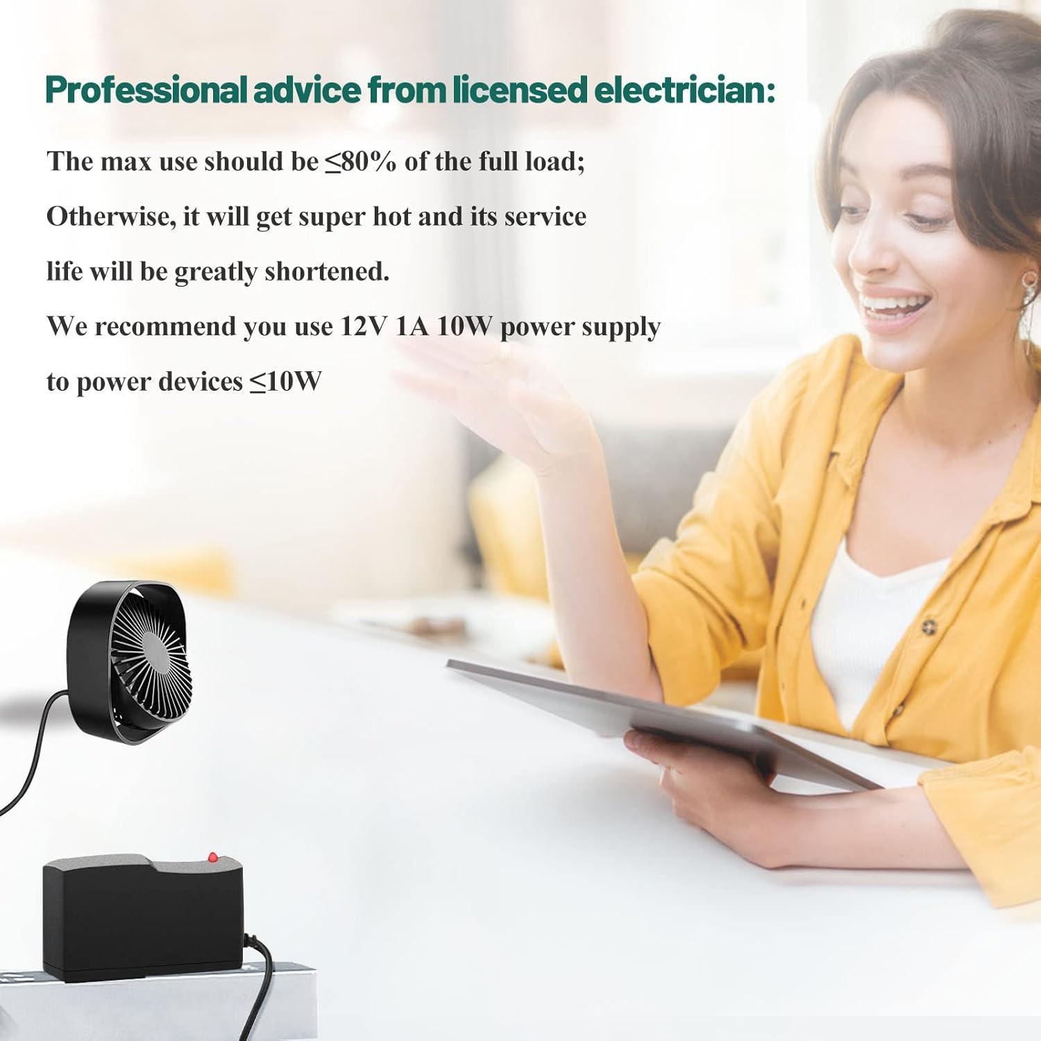 Adaptador de Alimentación 12V 1A YOOFONE AC a DC 100-240V