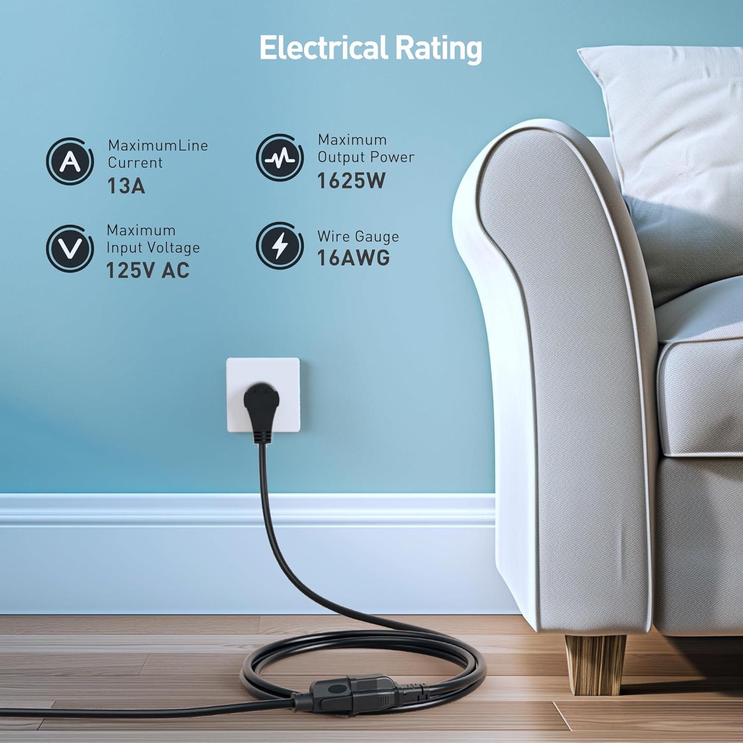 Cable de Extensión Rotatorio 0.3m Cable Matters Negro 16 AWG