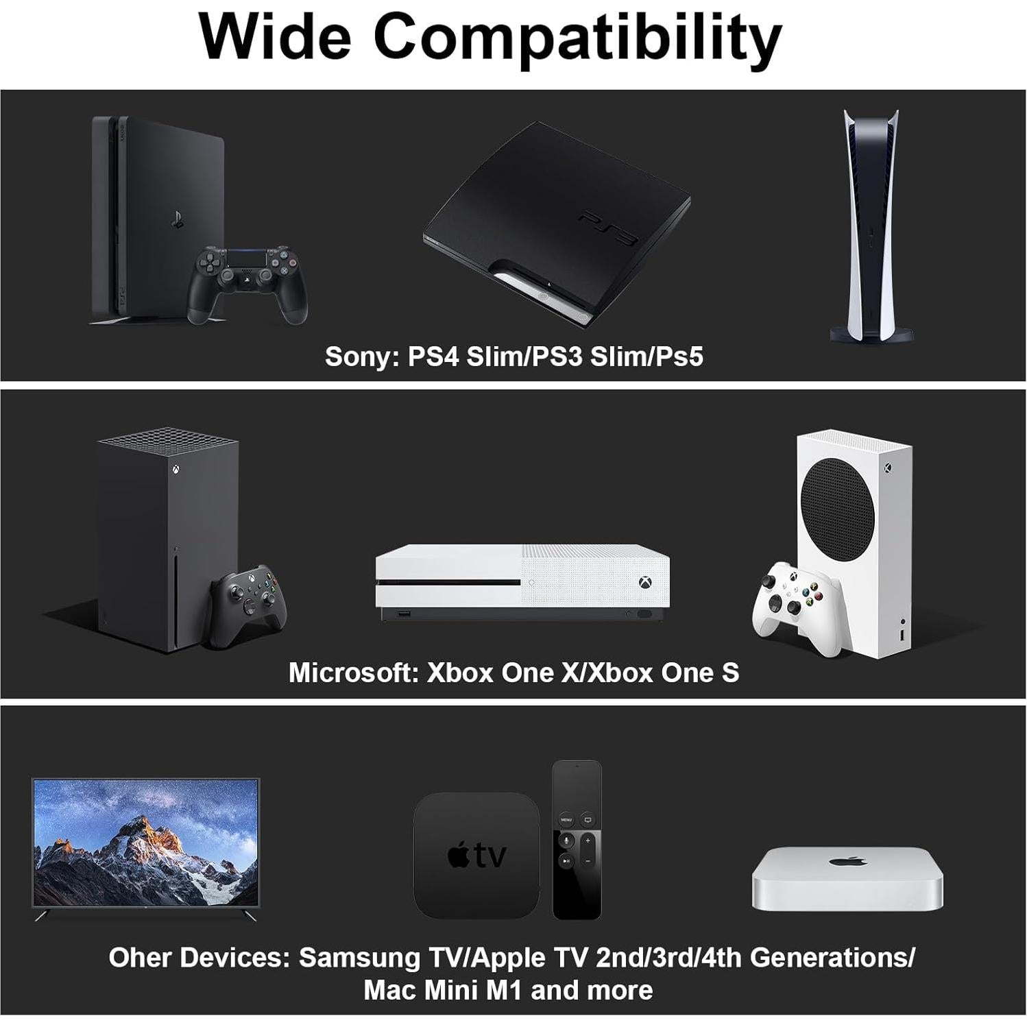 Adaptador de Corriente CA 1.52m Negro Enchufe Plano