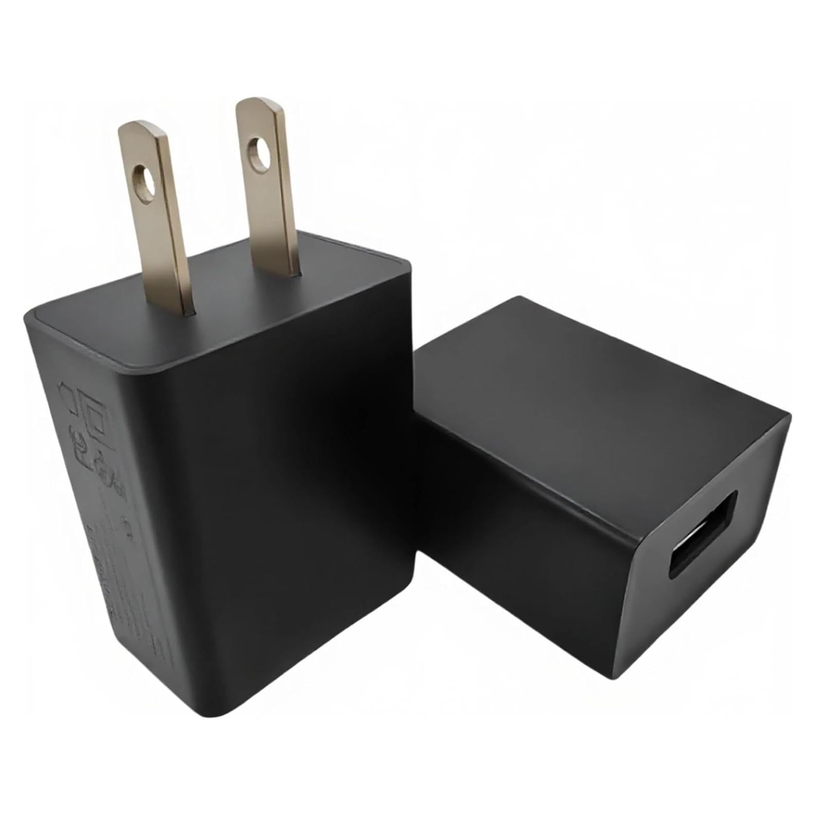 Cargador USB 5V 1A 5W Negro 2 Piezas UL Certificado