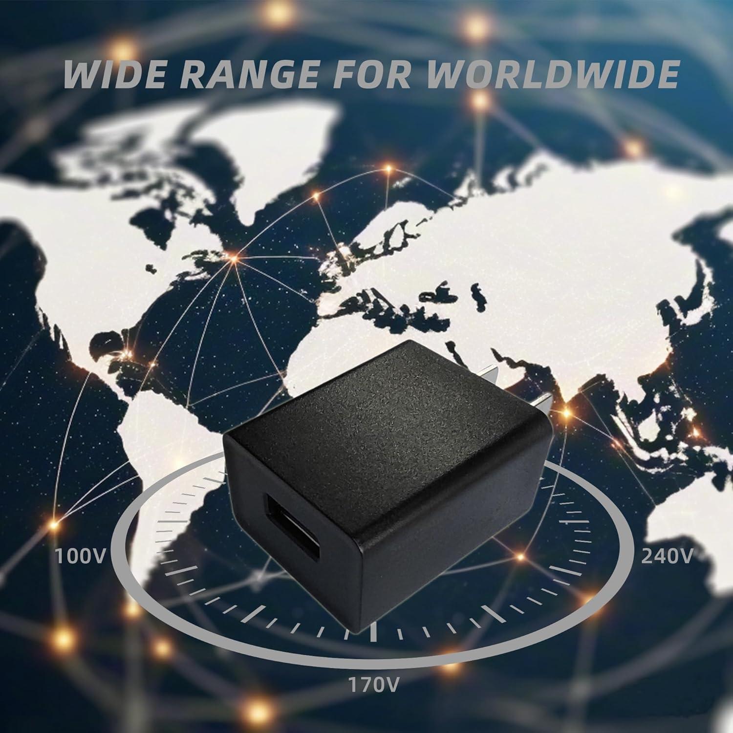 Cargador USB 5V 1A 5W Negro 2 Piezas UL Certificado